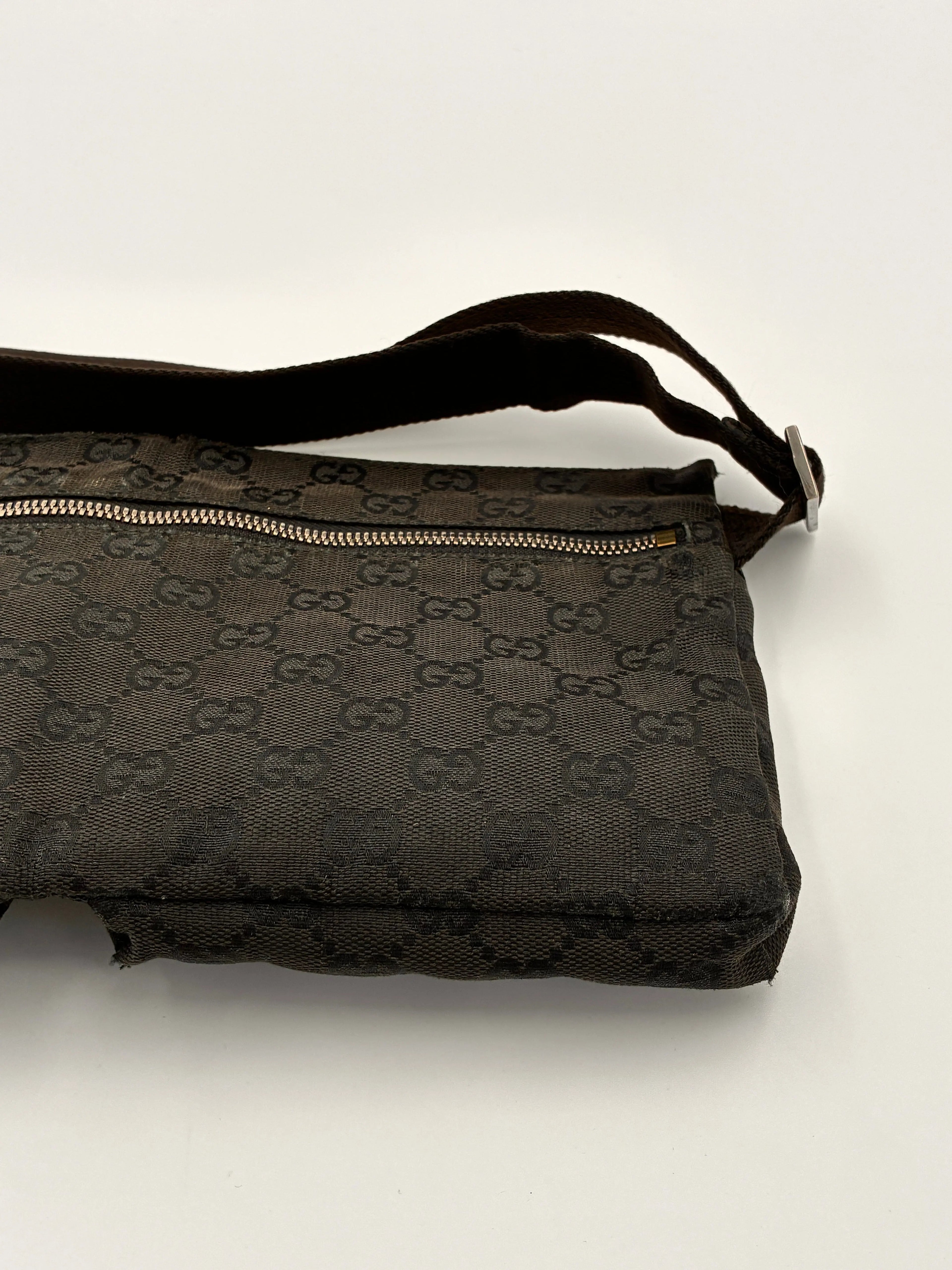 Preloved | Gucci Monogram Bæltetaske i Sort Canvas 3 Gucci