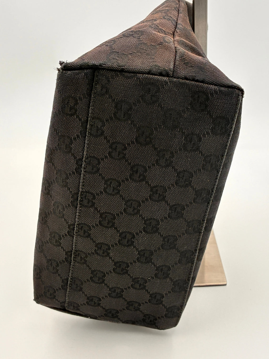 Preloved | Gucci Monogram Hobo Skuldertaske i Sort Canvas 2 Gucci