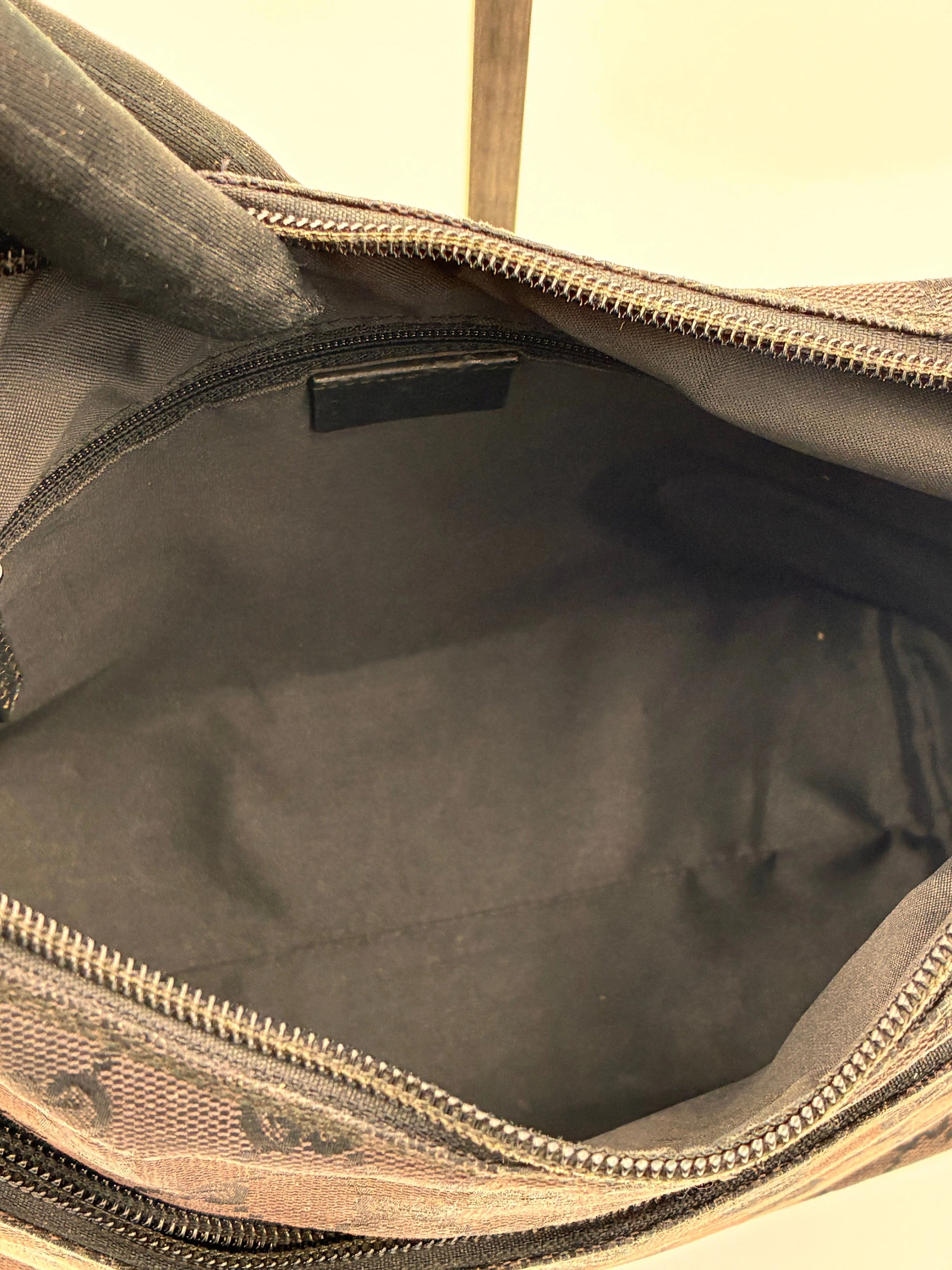 Preloved | Gucci Monogram Hobo Skuldertaske i Sort Canvas 2 Gucci
