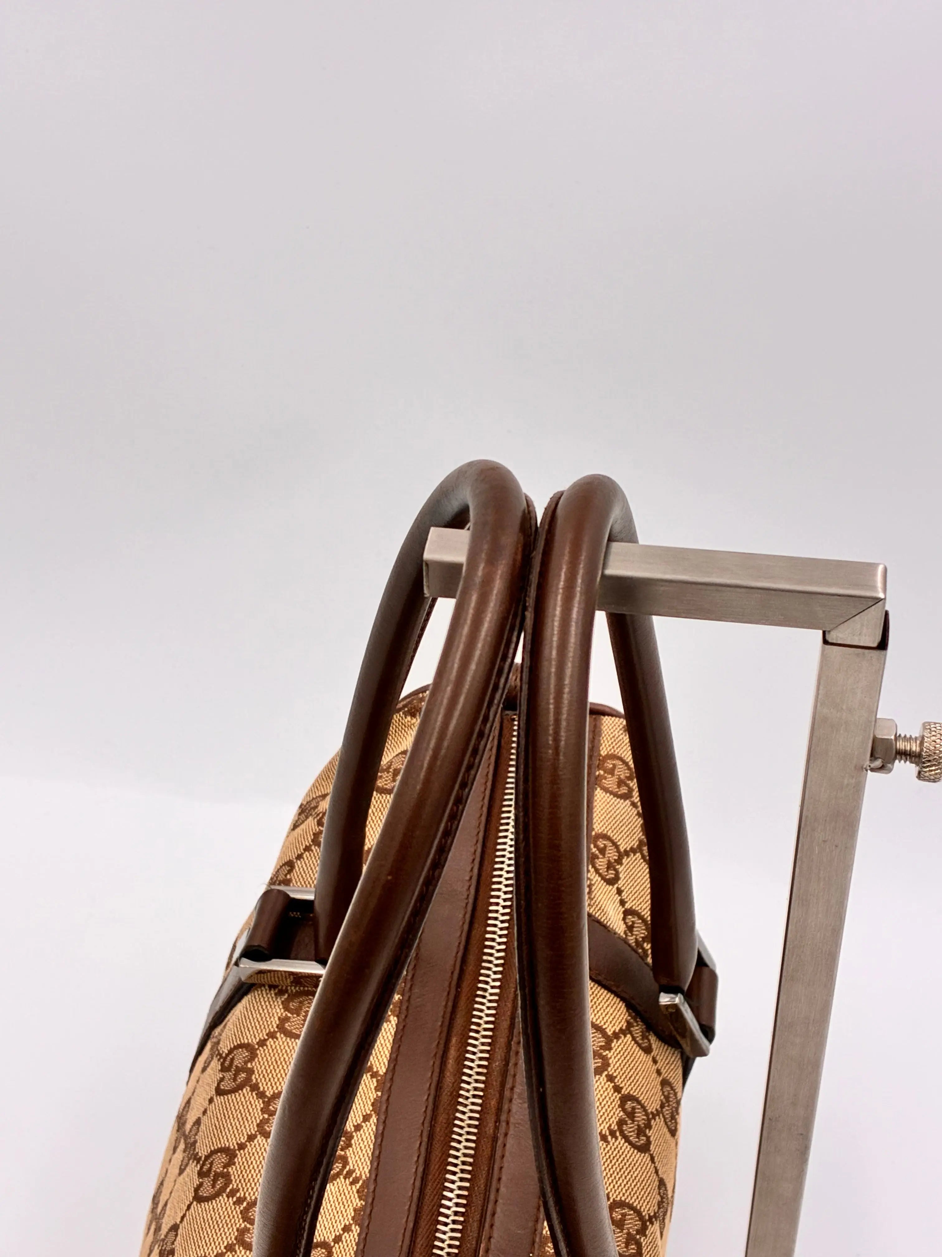 Preloved | Gucci Monogram Lille Boston Håndtaskte i Brun Canvas Gucci