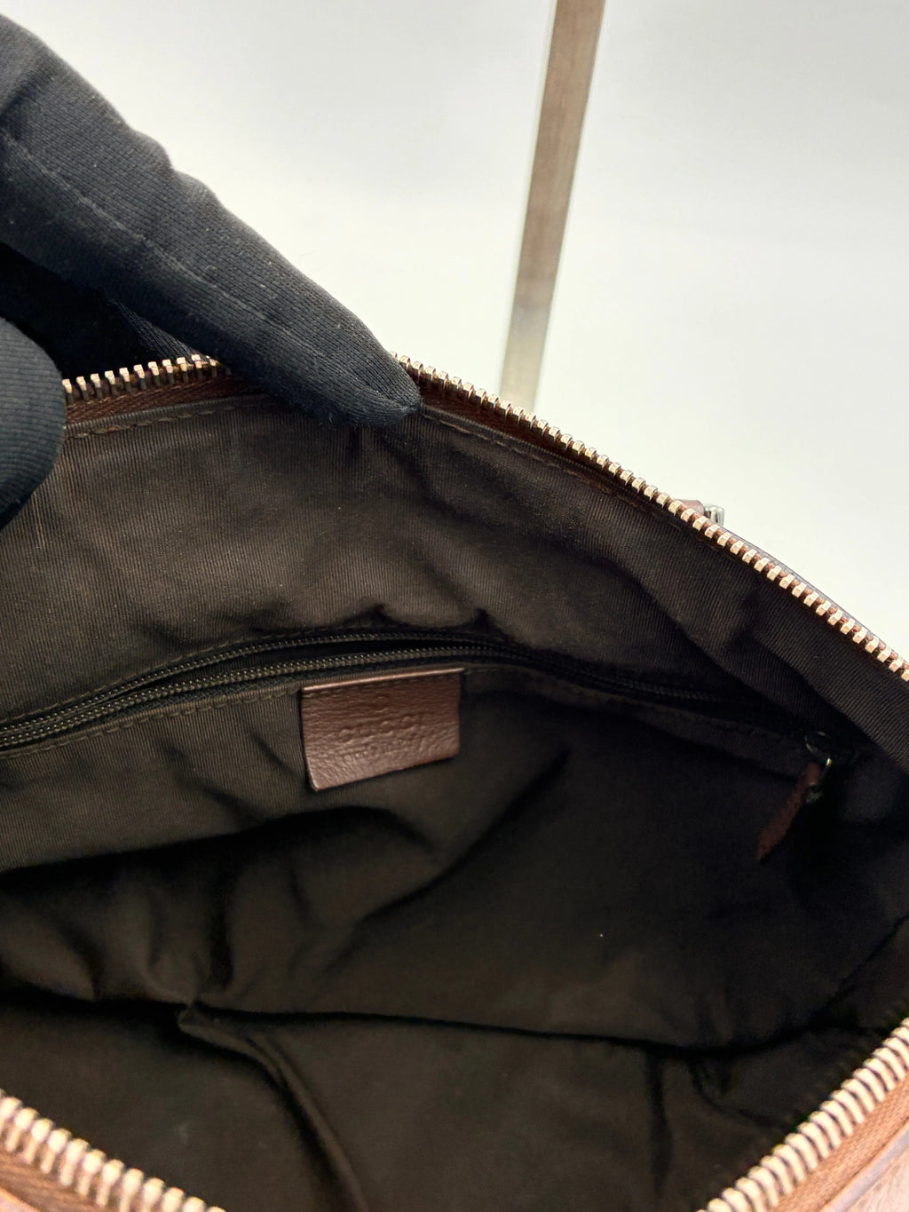 Preloved | Gucci Monogram Lille Boston Håndtaskte i Brun Canvas Gucci