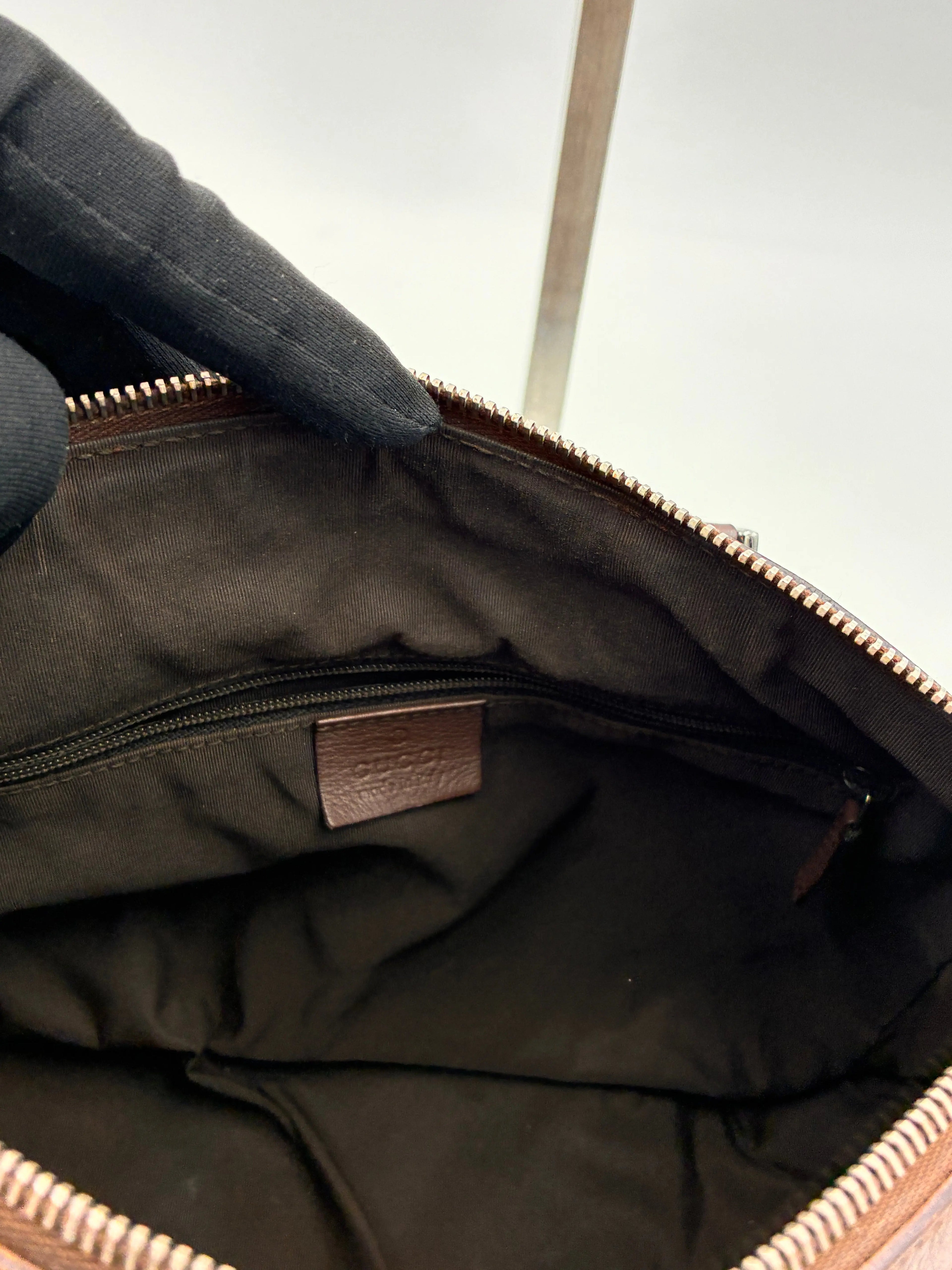 Preloved | Gucci Monogram Lille Boston Håndtaskte i Brun Canvas Gucci