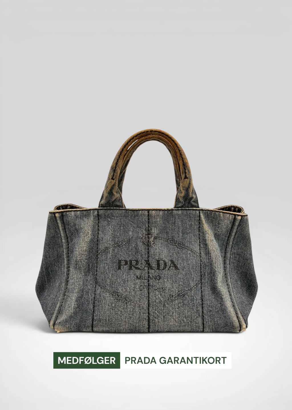 Preloved | Prada Canapa Totebag Håndtaske i Denim Canvas Lille 2 Prada