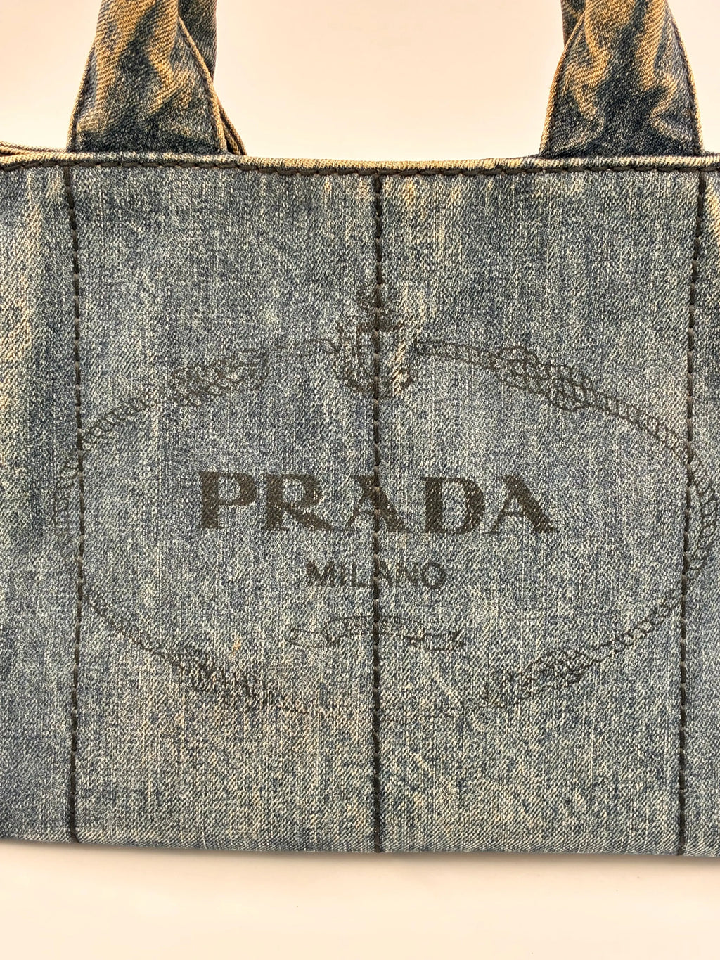 Preloved | Prada Canapa Totebag Håndtaske i Denim Canvas Lille 2 Prada
