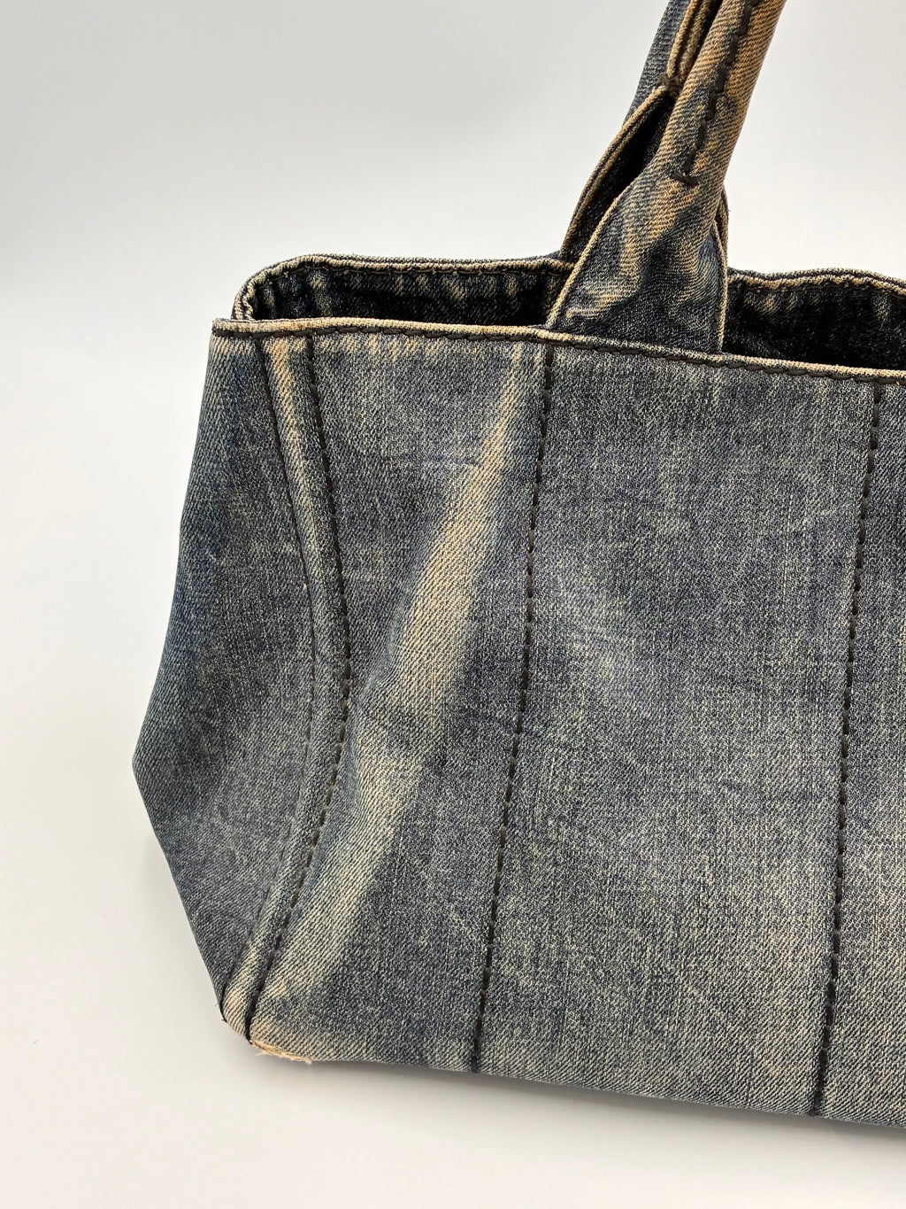 Preloved | Prada Canapa Totebag Håndtaske i Denim Canvas Lille 2 Prada