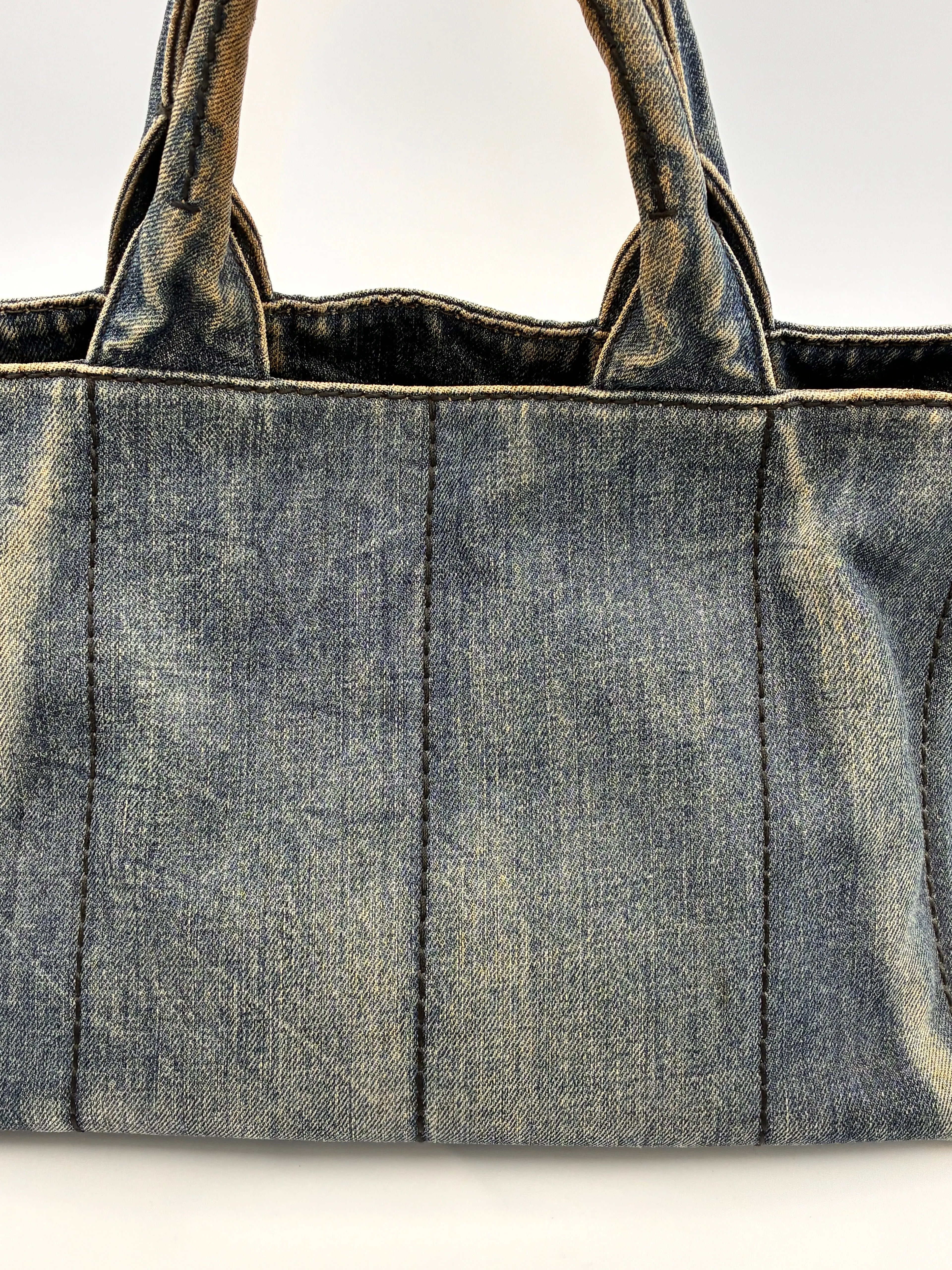 Preloved | Prada Canapa Totebag Håndtaske i Denim Canvas Lille 2 Prada