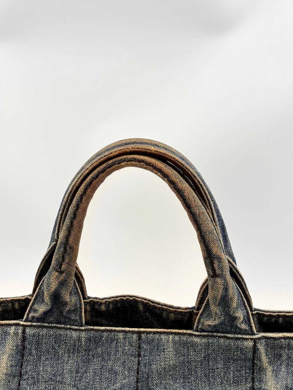 Preloved | Prada Canapa Totebag Håndtaske i Denim Canvas Lille 2 Prada