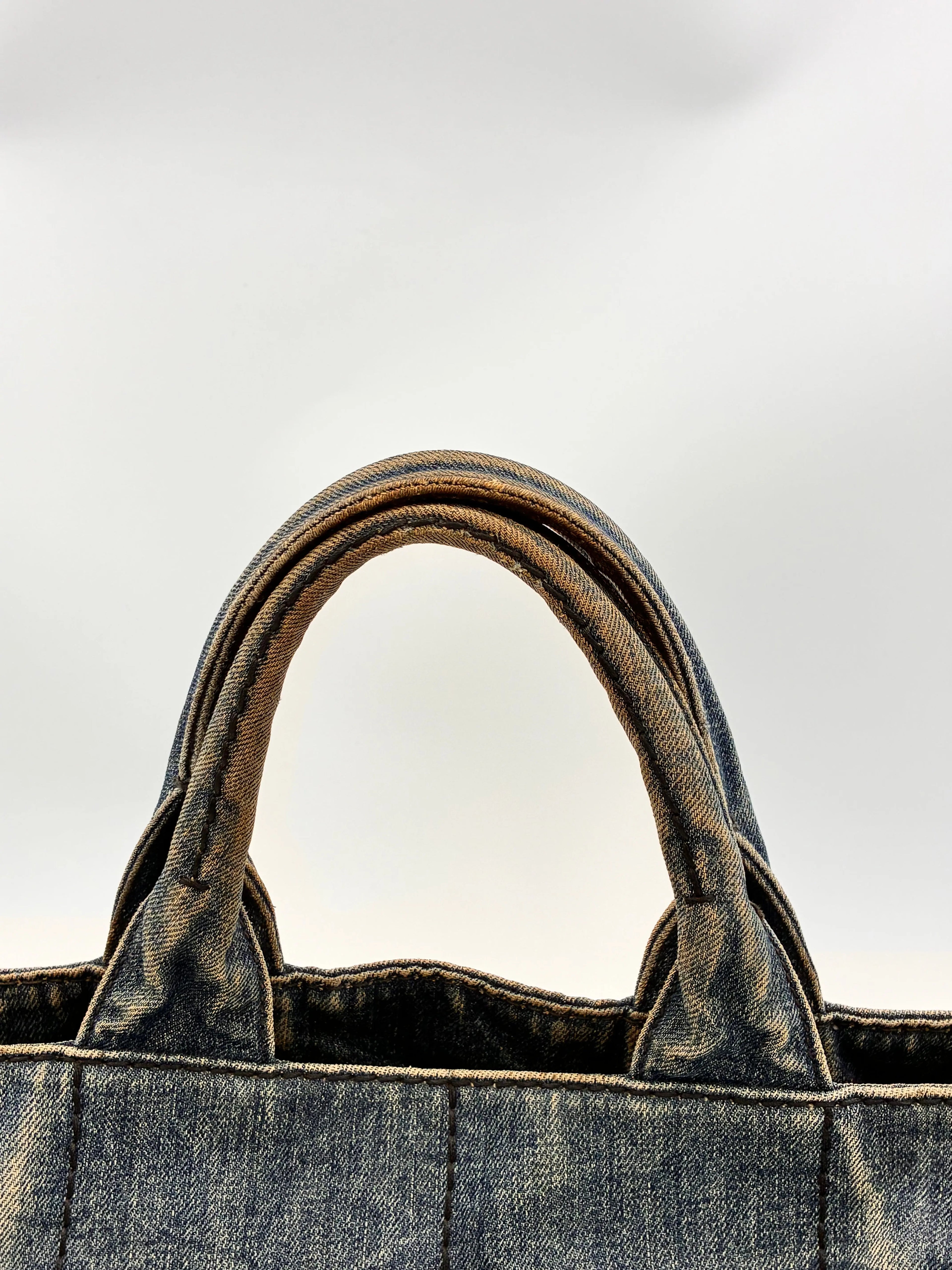 Preloved | Prada Canapa Totebag Håndtaske i Denim Canvas Lille 2 Prada