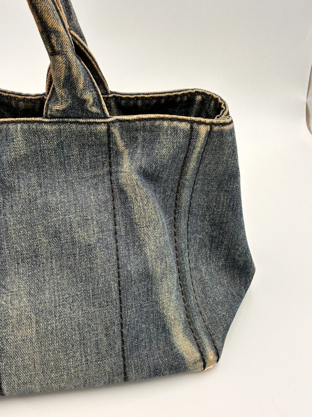Preloved | Prada Canapa Totebag Håndtaske i Denim Canvas Lille 2 Prada