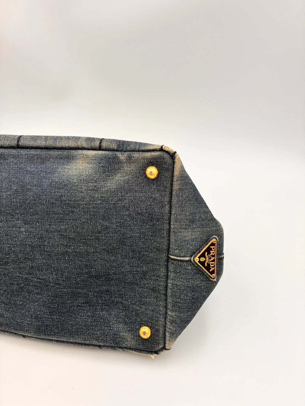 Preloved | Prada Canapa Totebag Håndtaske i Denim Canvas Lille 2 Prada