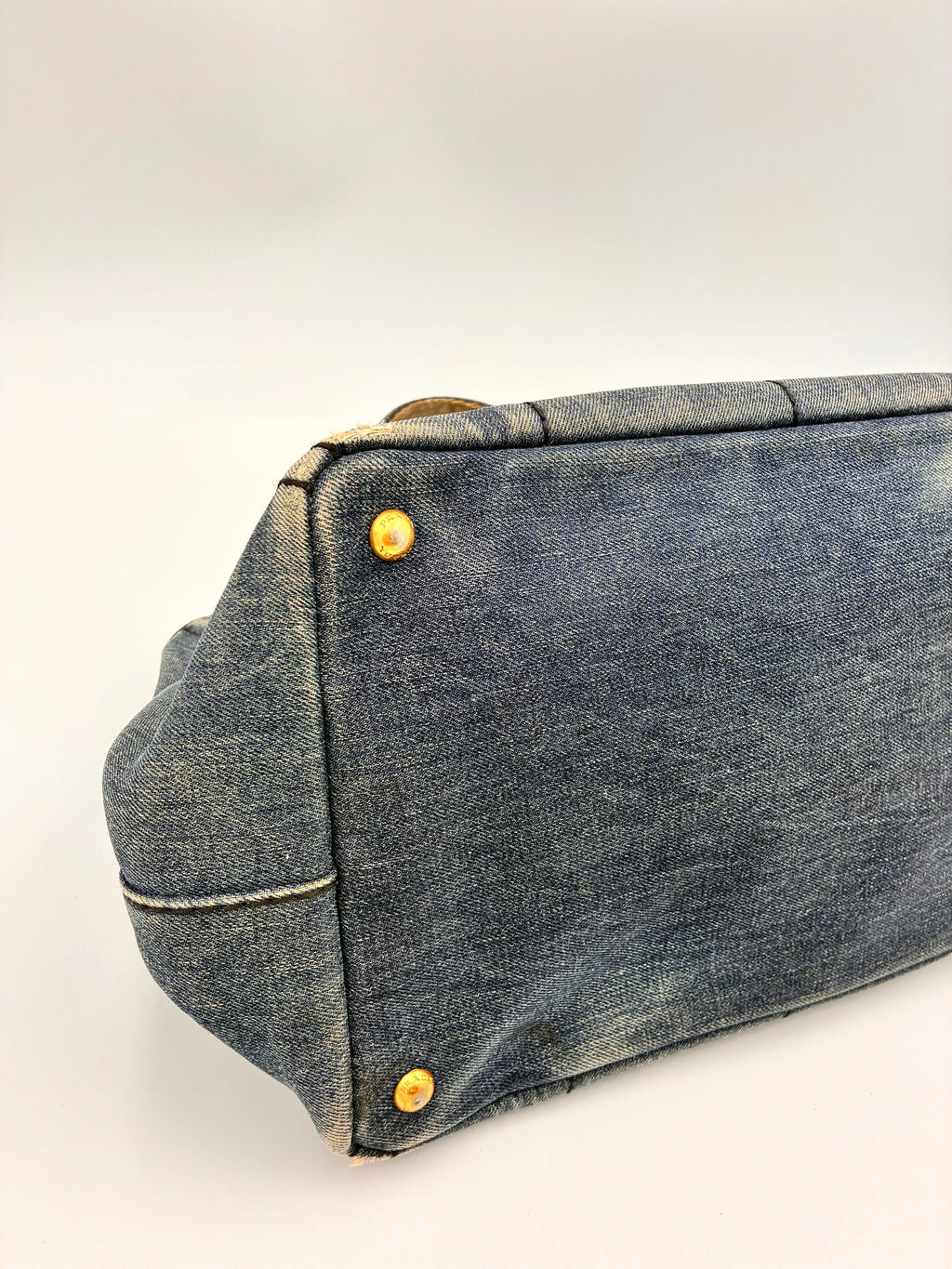 Preloved | Prada Canapa Totebag Håndtaske i Denim Canvas Lille 2 Prada