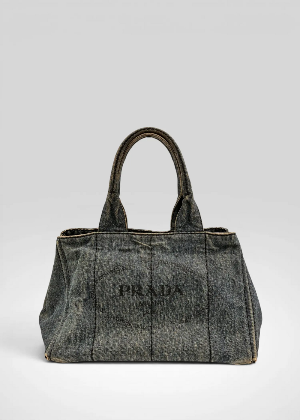 Preloved | Prada Canapa Totebag Håndtaske i Denim Canvas Lille Prada