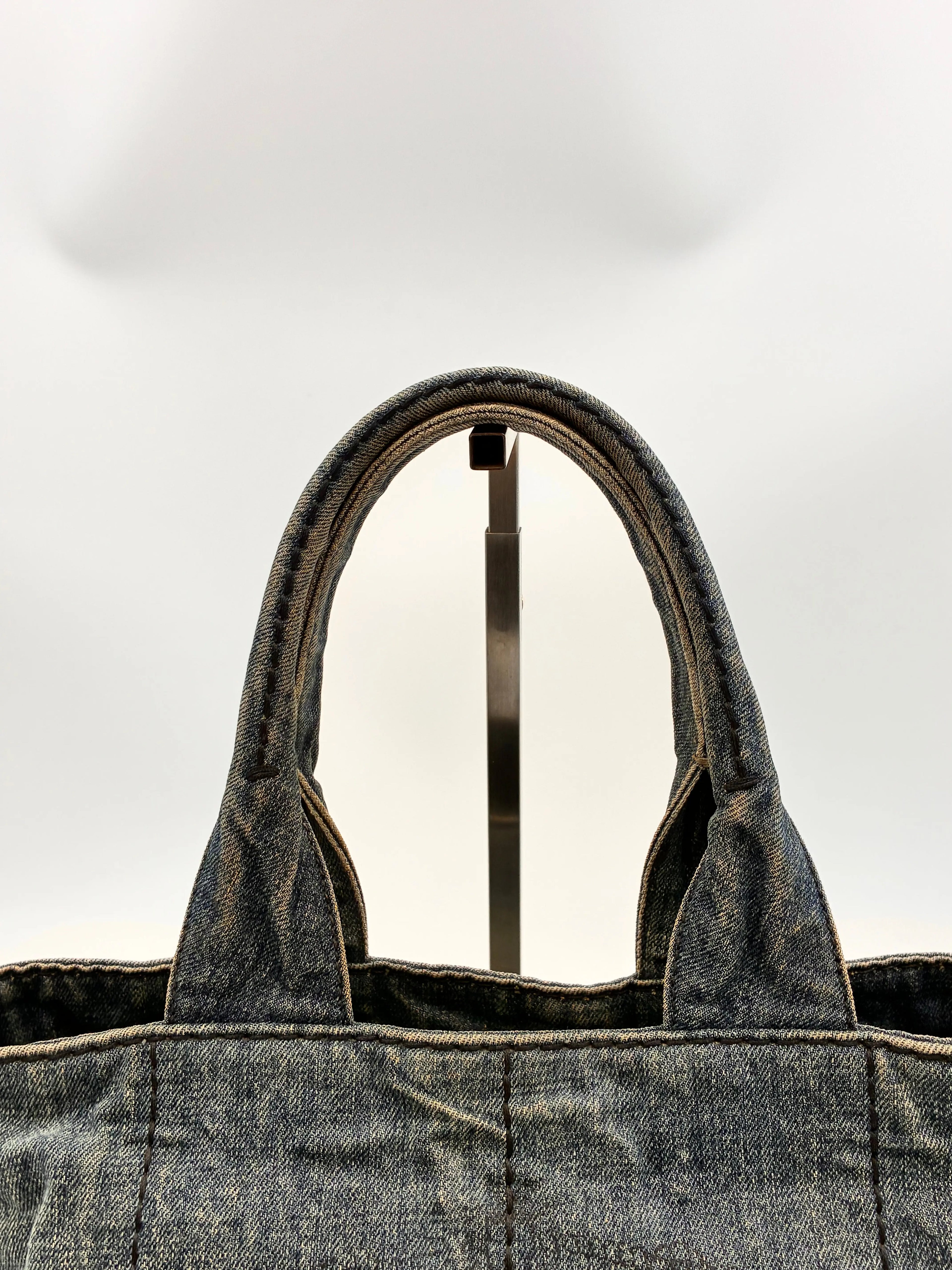 Preloved | Prada Canapa Totebag Håndtaske i Denim Canvas Lille Prada