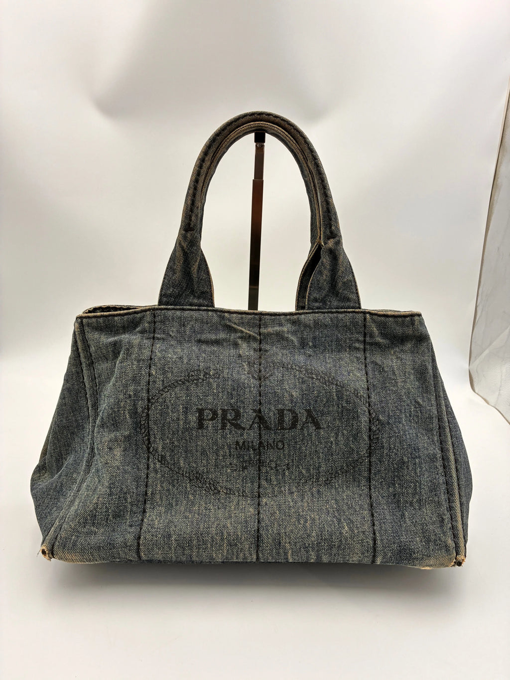 Preloved | Prada Canapa Totebag Håndtaske i Denim Canvas Lille Prada