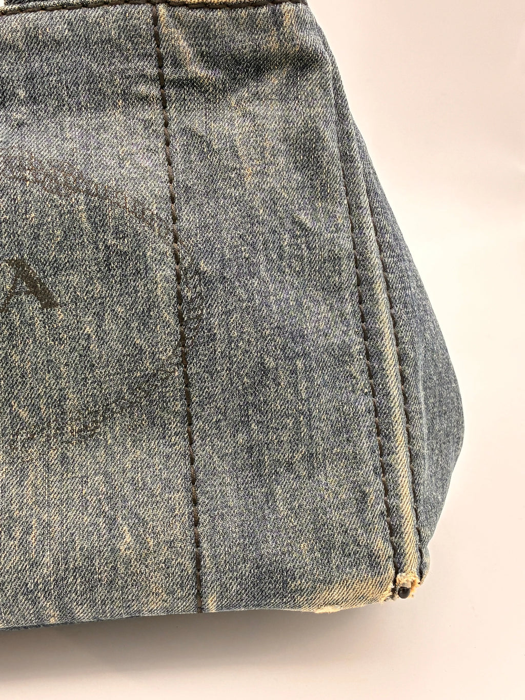 Preloved | Prada Canapa Totebag Håndtaske i Denim Canvas Lille Prada