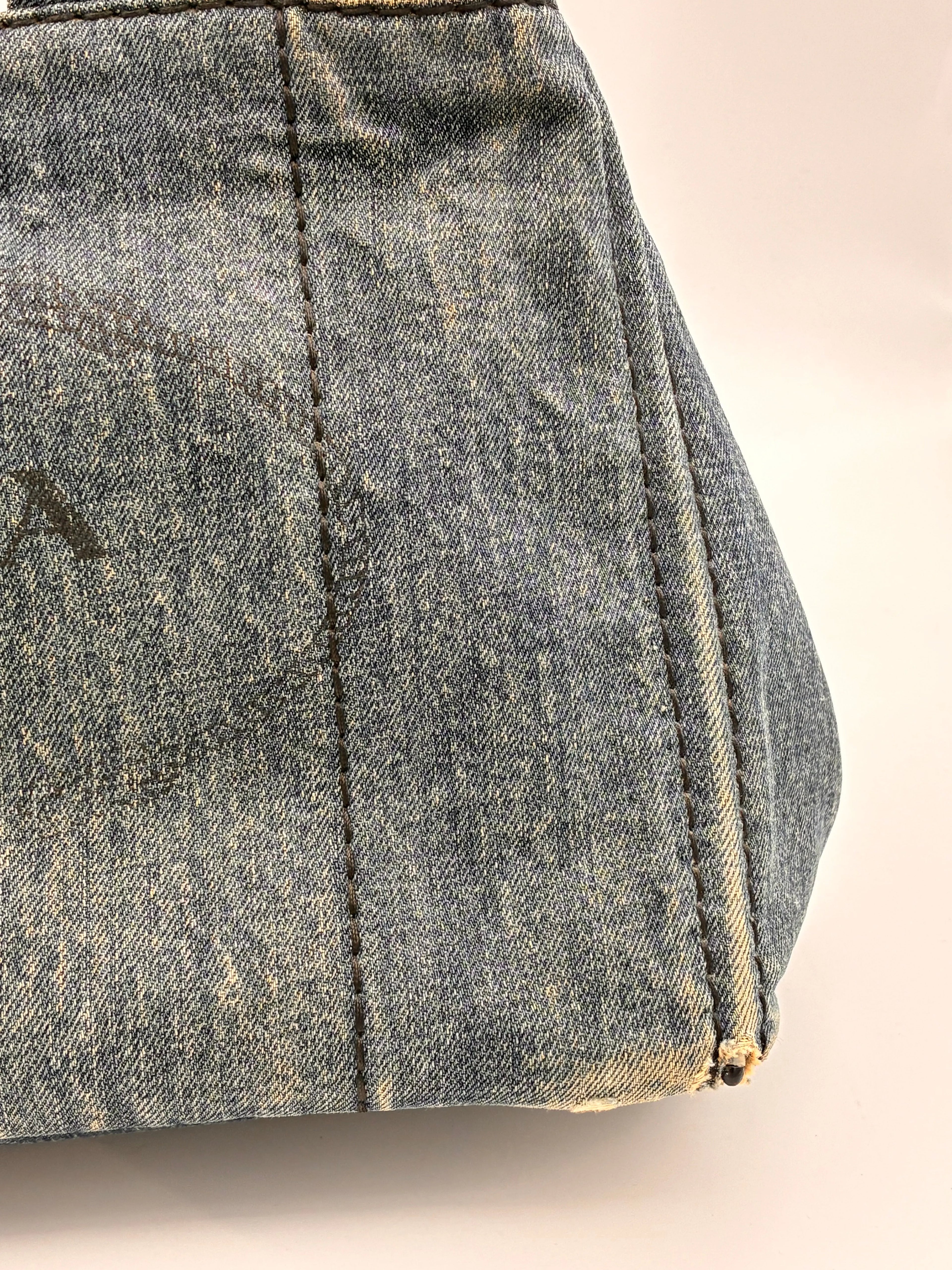 Preloved | Prada Canapa Totebag Håndtaske i Denim Canvas Lille Prada