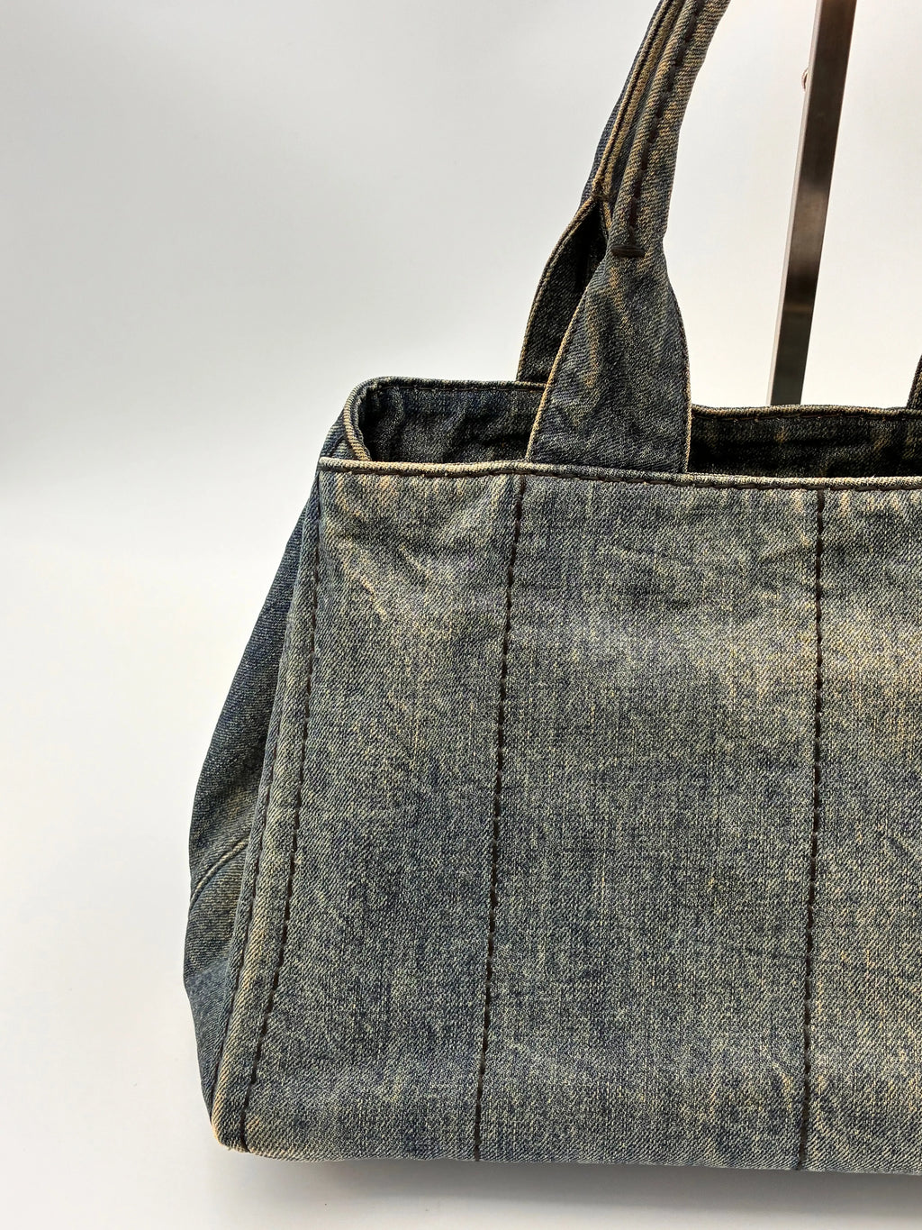 Preloved | Prada Canapa Totebag Håndtaske i Denim Canvas Lille Prada