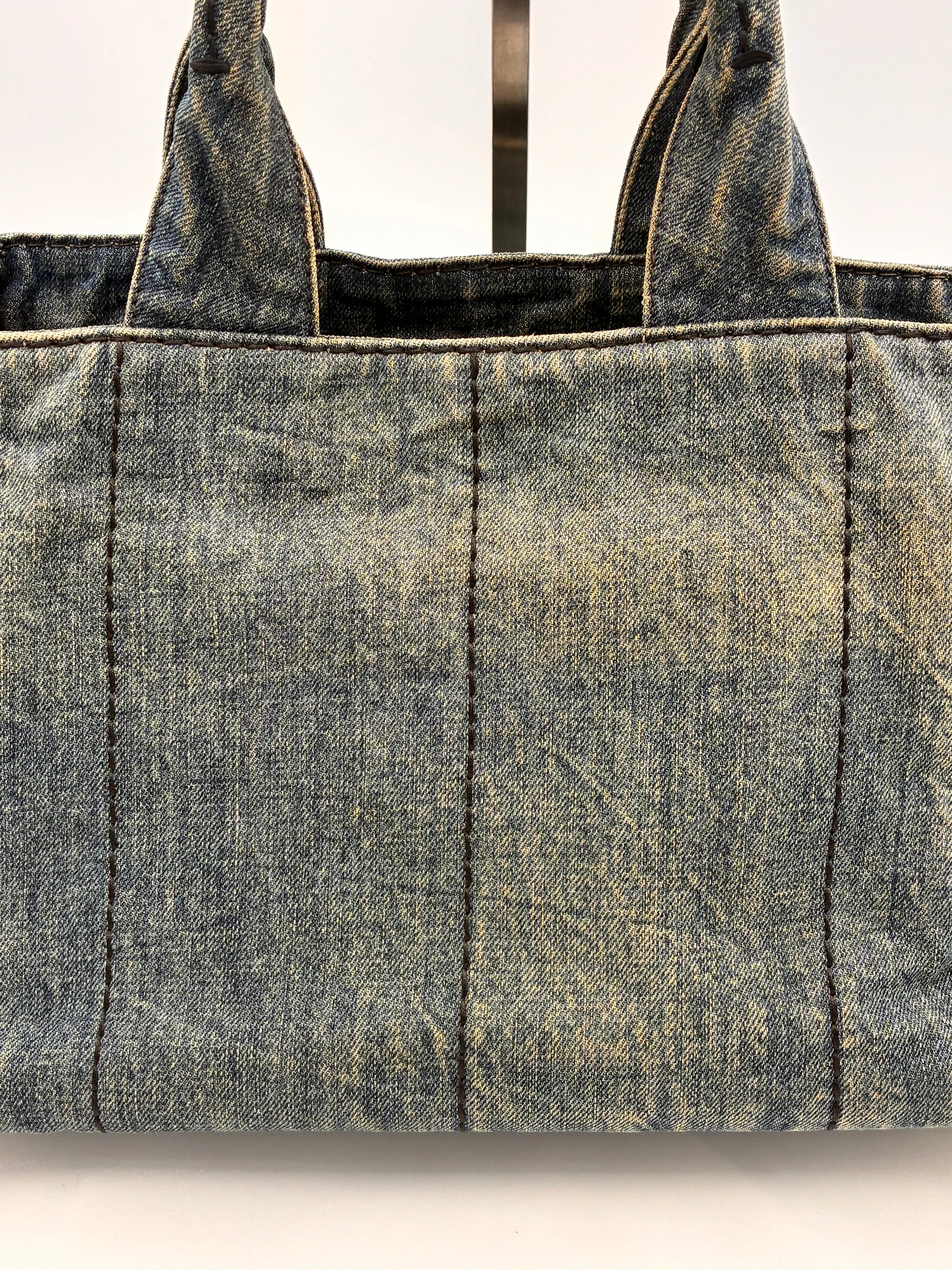 Preloved | Prada Canapa Totebag Håndtaske i Denim Canvas Lille Prada