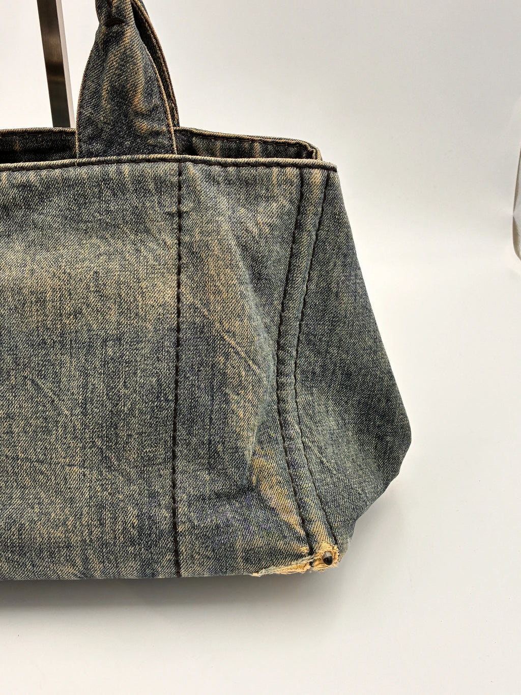 Preloved | Prada Canapa Totebag Håndtaske i Denim Canvas Lille Prada