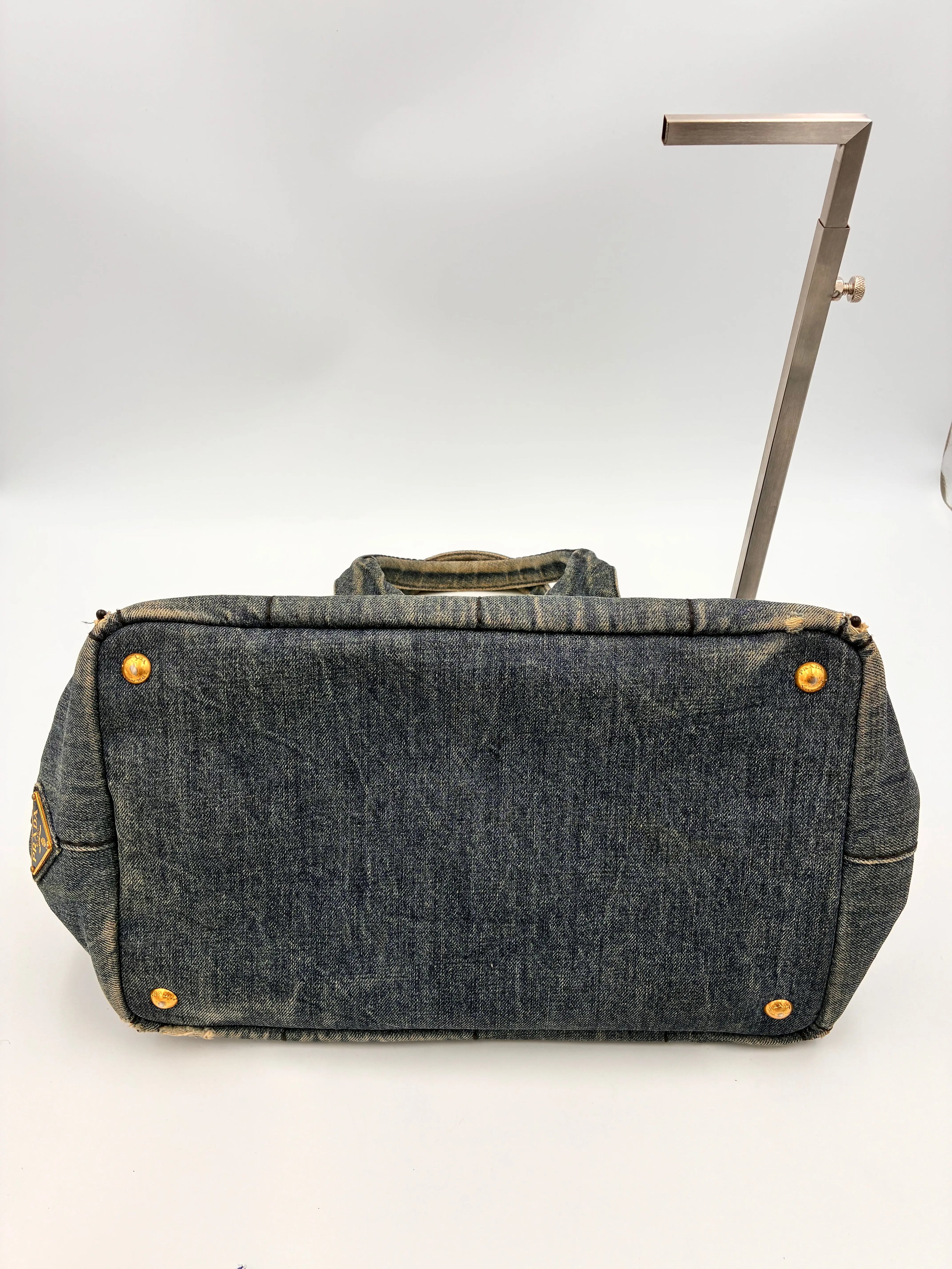 Preloved | Prada Canapa Totebag Håndtaske i Denim Canvas Lille Prada