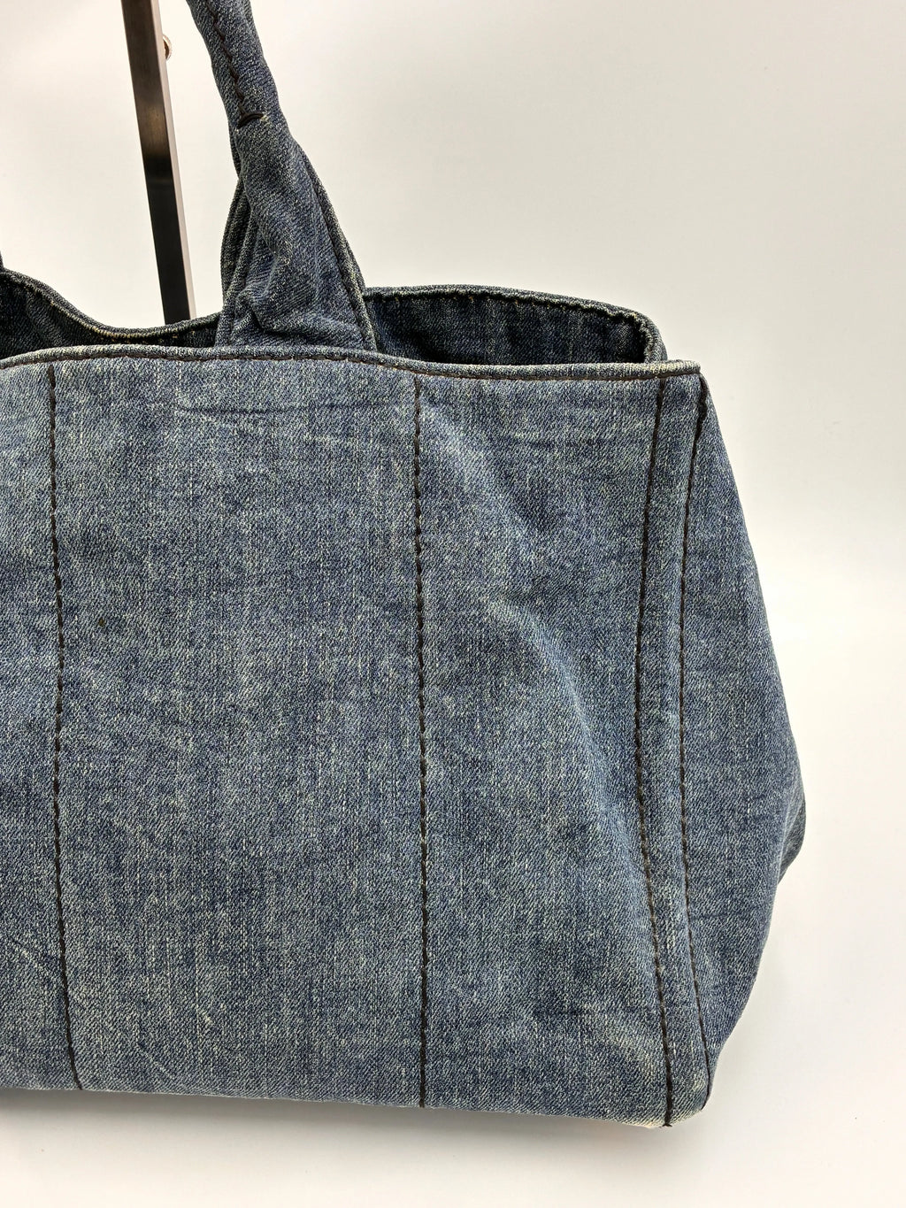 Preloved | Prada Canapa Totebag Håndtaske i Denim Canvas Stor Prada