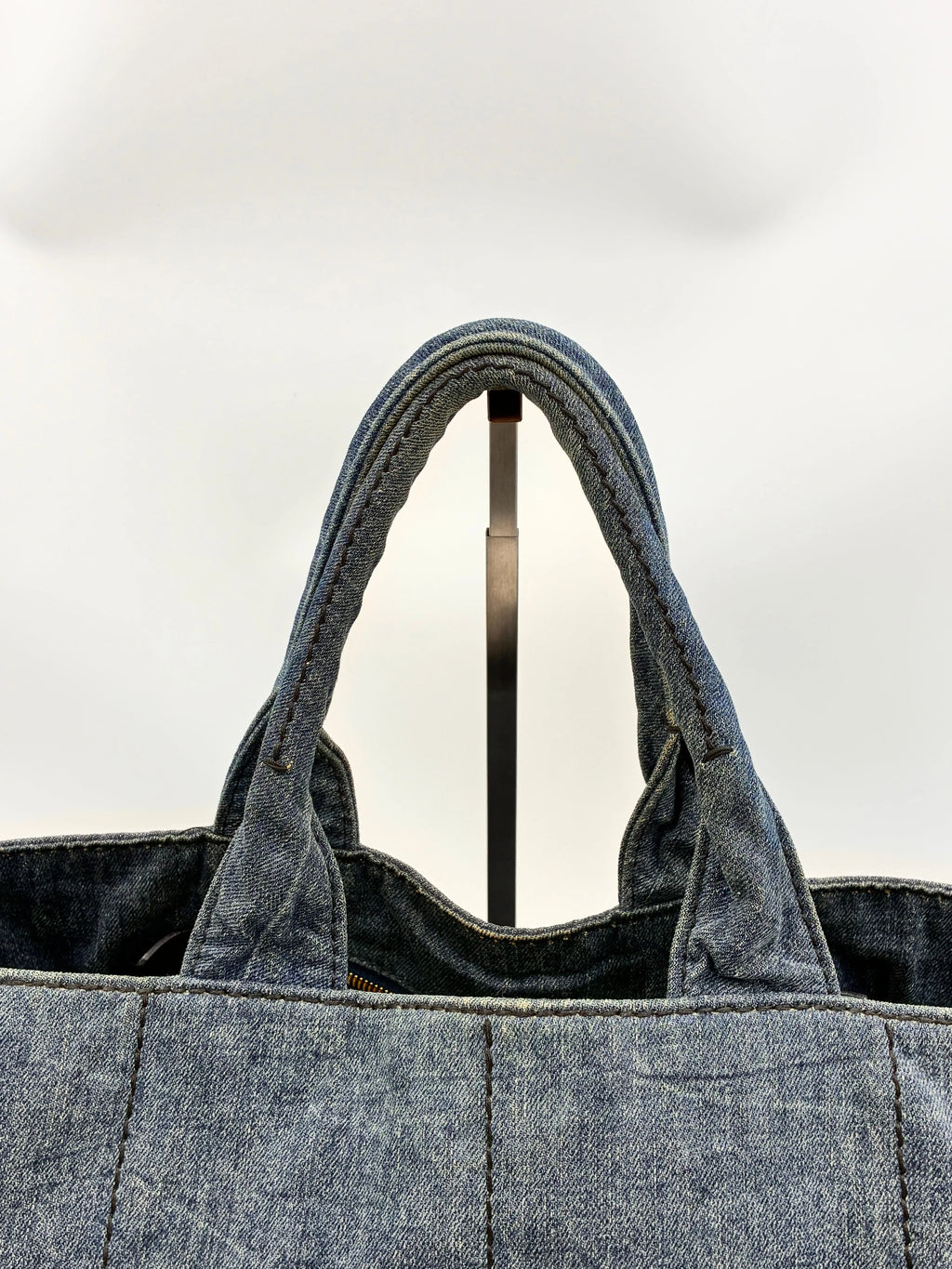 Preloved | Prada Canapa Totebag Håndtaske i Denim Canvas Stor Prada