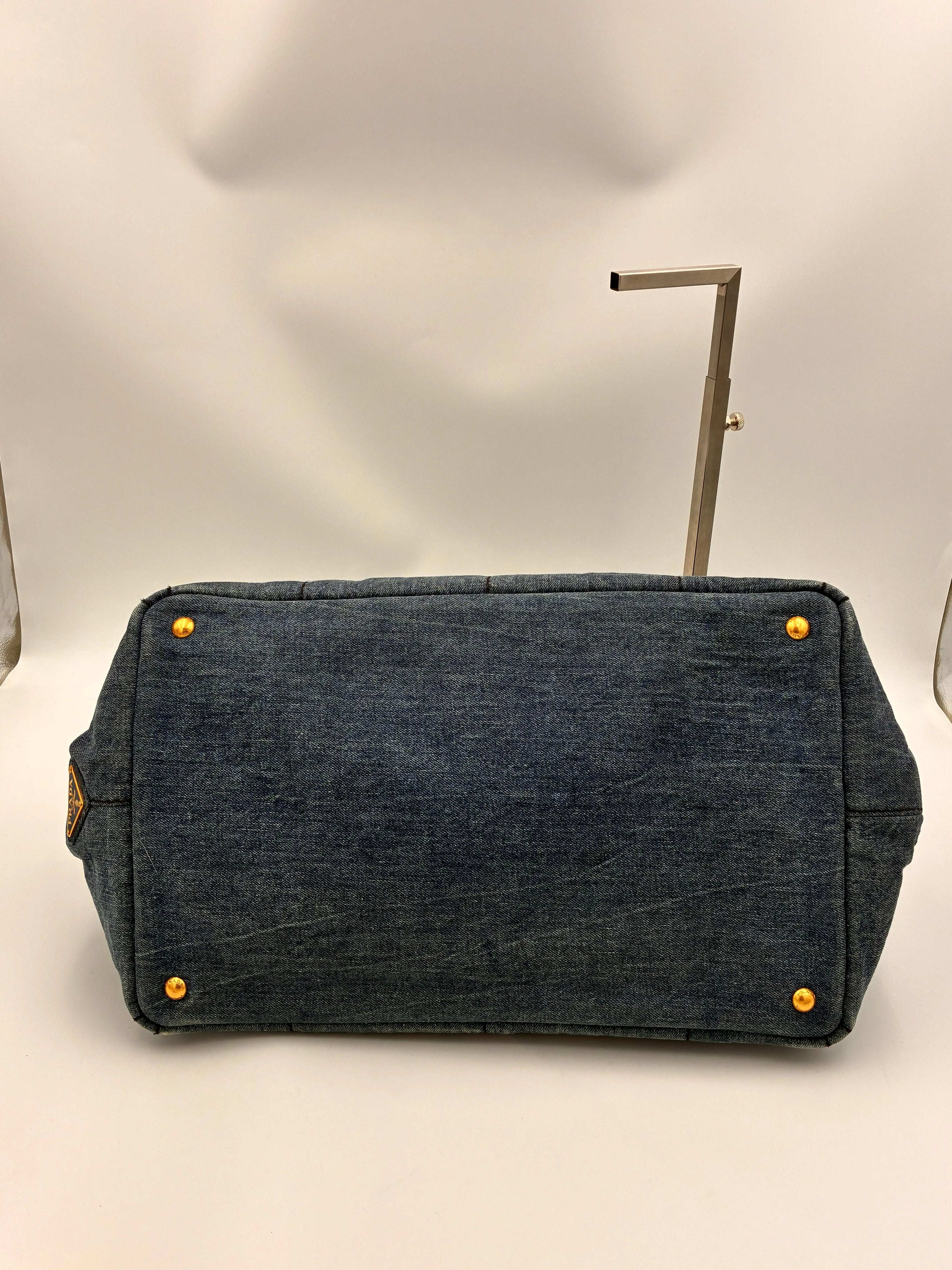 Preloved | Prada Canapa Totebag Håndtaske i Denim Canvas Stor Prada