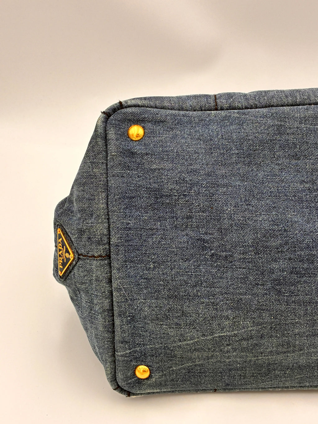 Preloved | Prada Canapa Totebag Håndtaske i Denim Canvas Stor Prada
