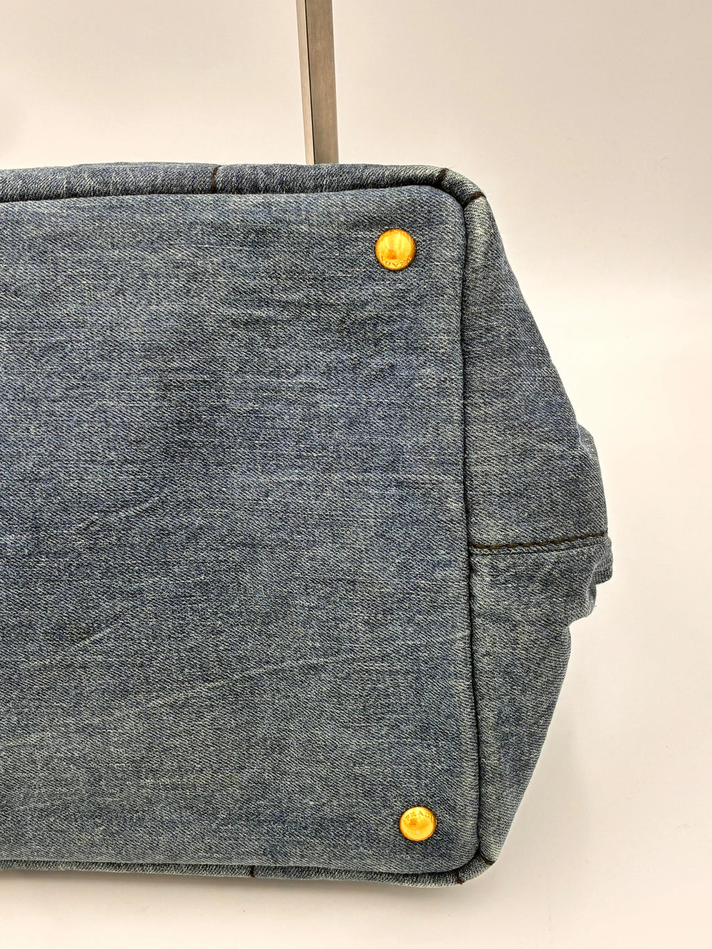 Preloved | Prada Canapa Totebag Håndtaske i Denim Canvas Stor Prada