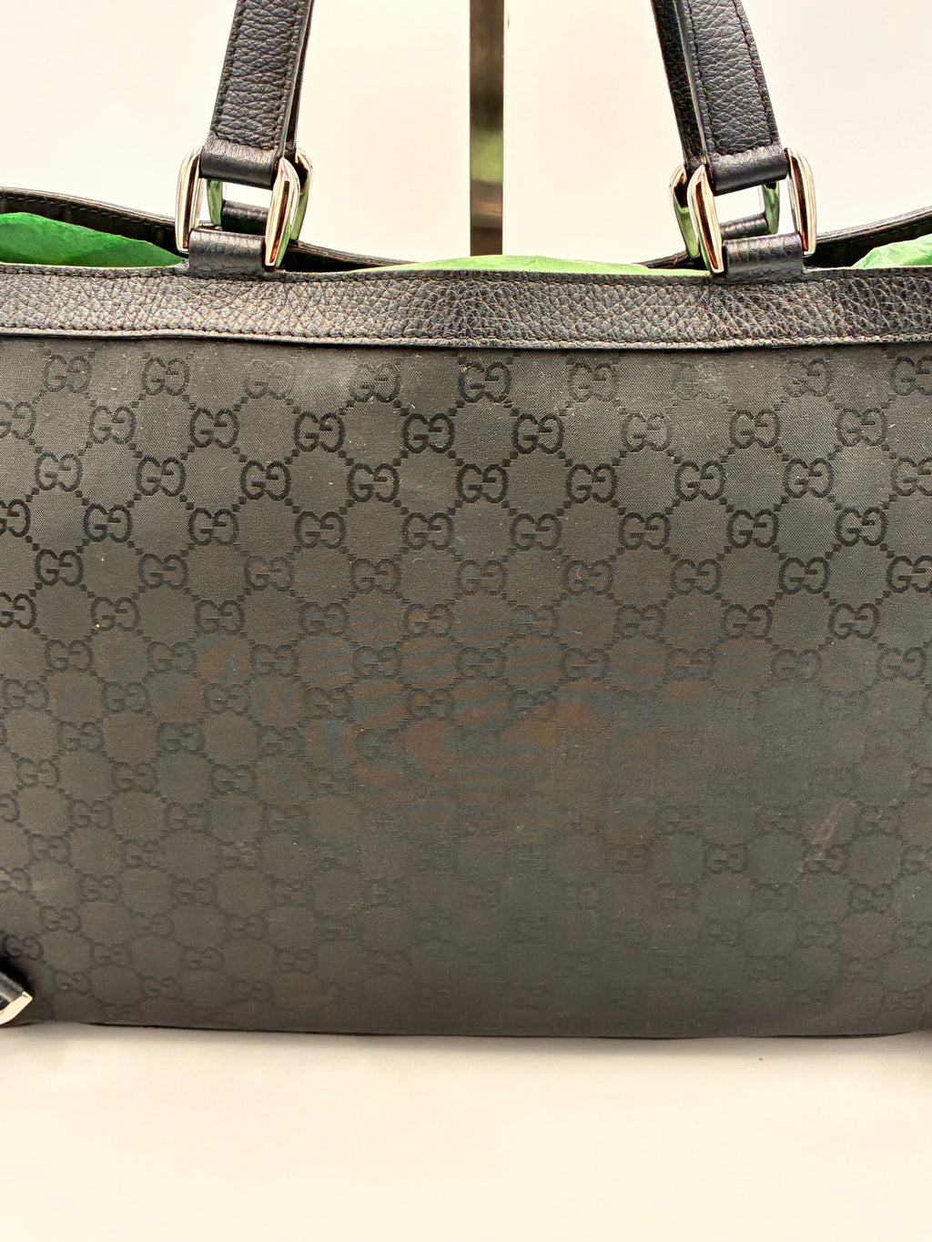 Preloved | Gucci Monogram Abbey D-ring Skuldertaske i Sort Canvas Gucci