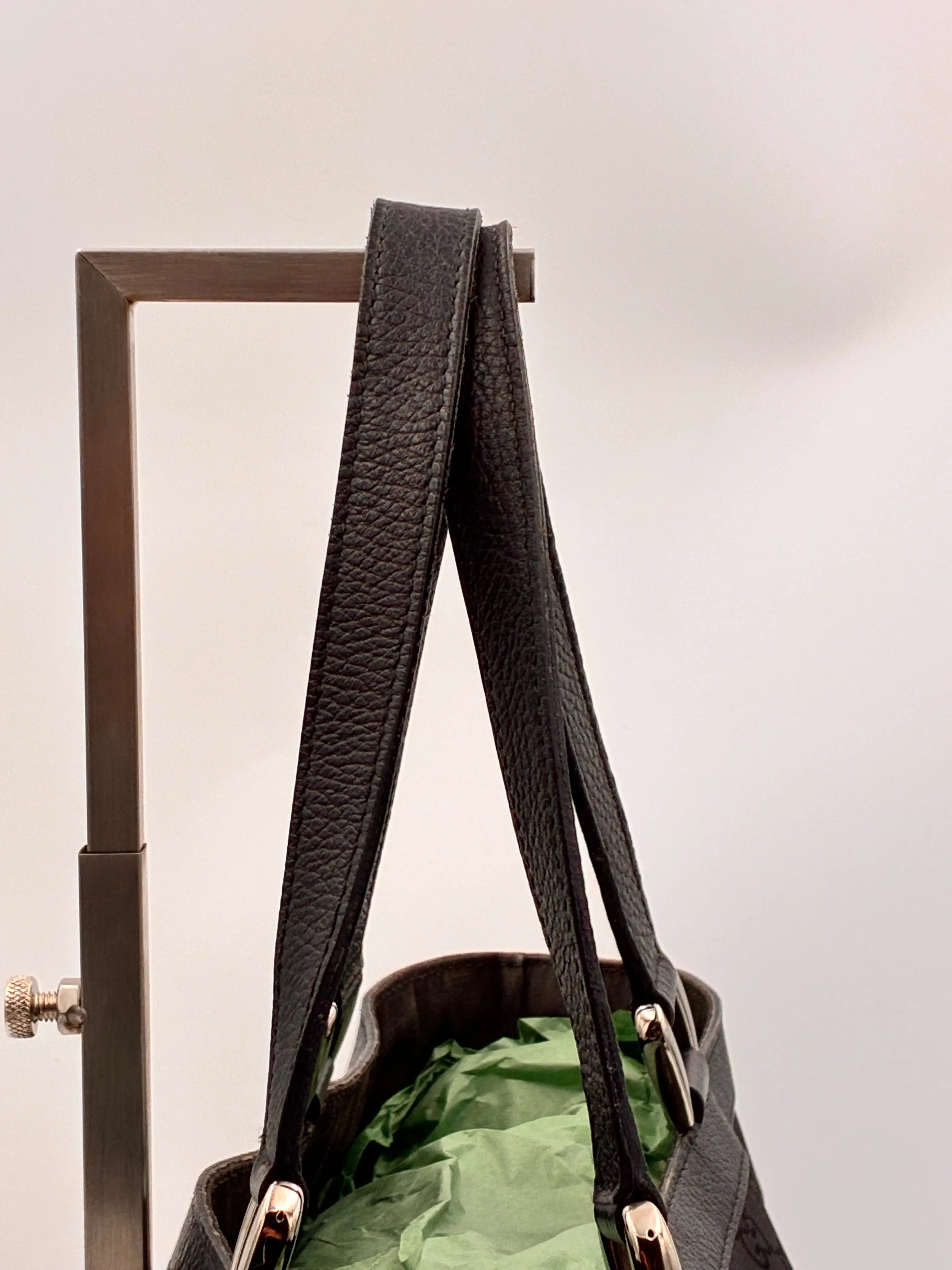 Preloved | Gucci Monogram Abbey D-ring Skuldertaske i Sort Canvas Gucci