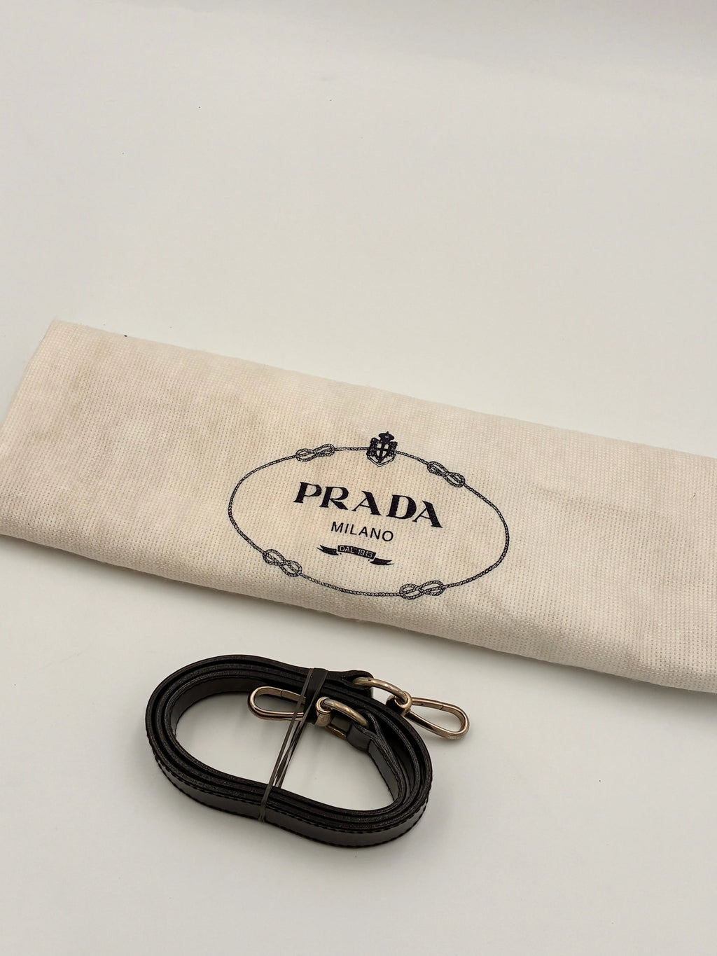 Preloved | Prada Håndtaske & Crossbody I Hvid & Sort Canvas Prada