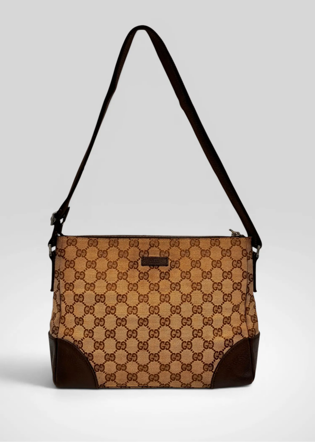 Preloved | Gucci Monogram Messenger Crossbody i Brun Canvas 2 Gucci