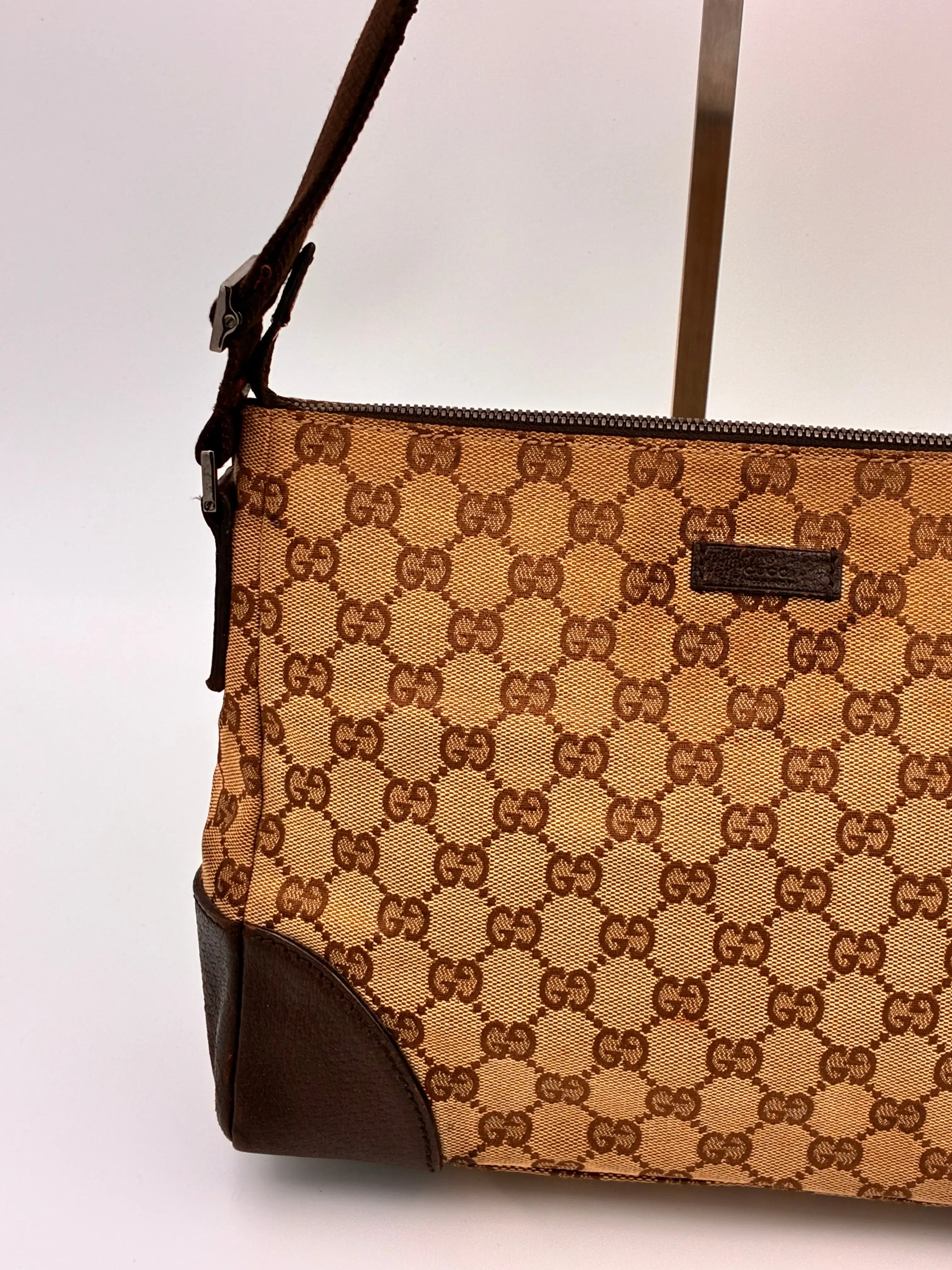 Preloved | Gucci Monogram Messenger Crossbody i Brun Canvas 2 Gucci