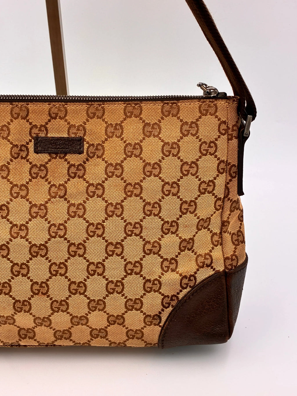 Preloved | Gucci Monogram Messenger Crossbody i Brun Canvas 2 Gucci