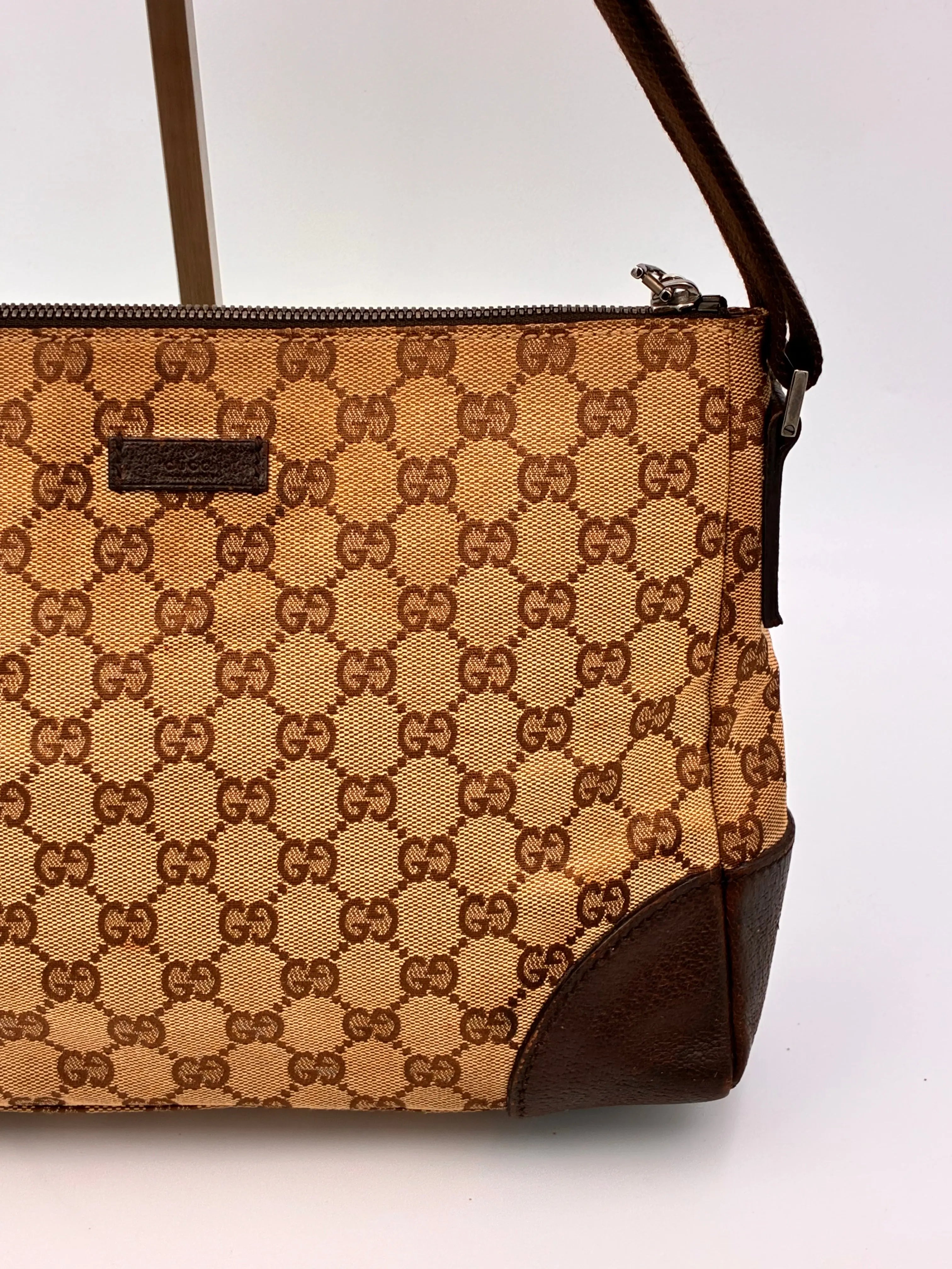 Preloved | Gucci Monogram Messenger Crossbody i Brun Canvas 2 Gucci