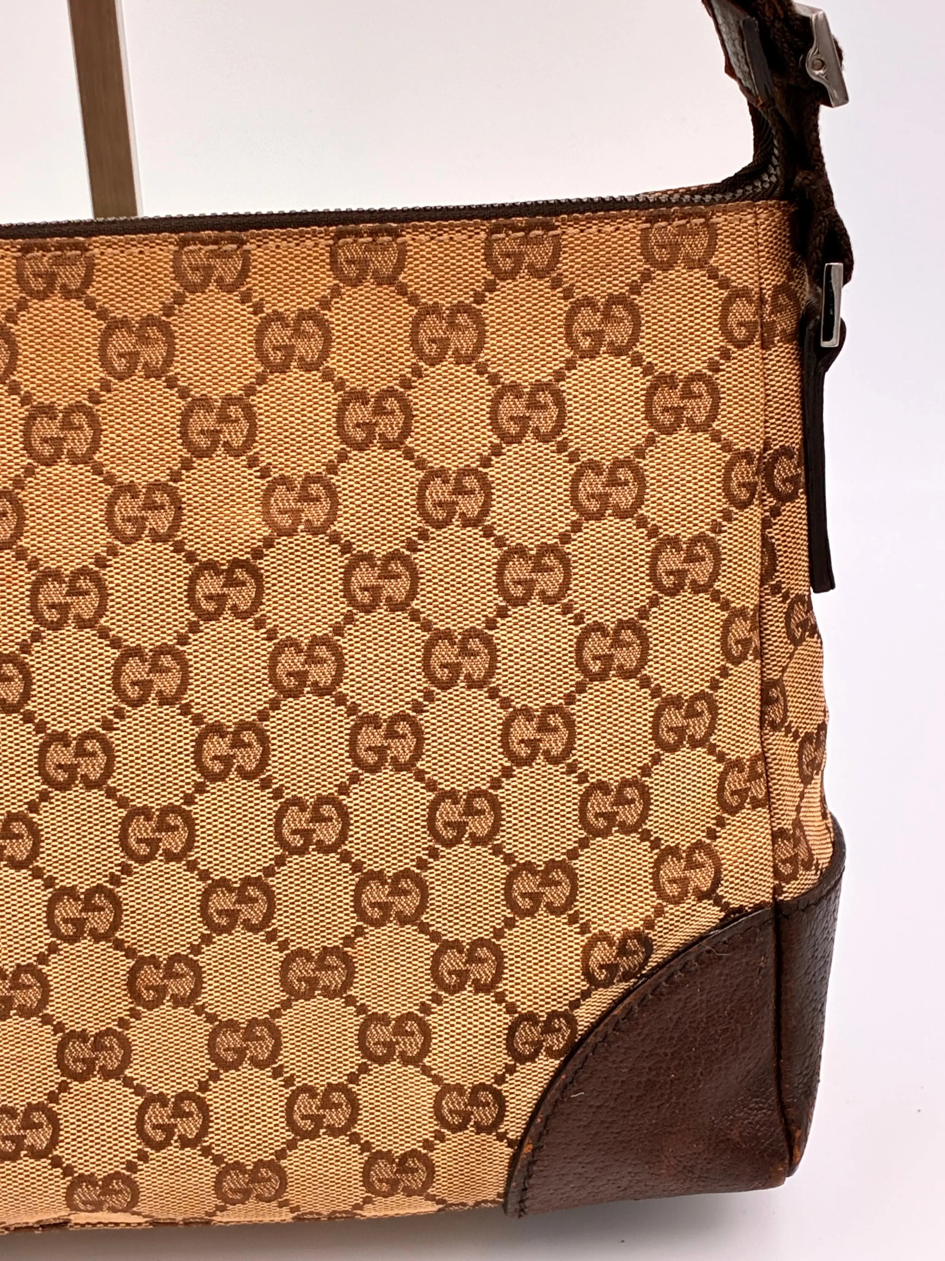 Preloved | Gucci Monogram Messenger Crossbody i Brun Canvas 2 Gucci