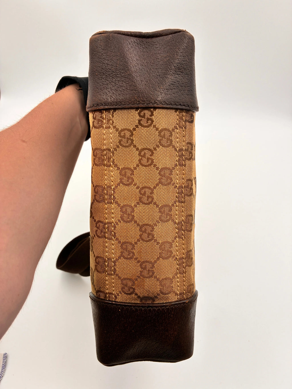 Preloved | Gucci Monogram Messenger Crossbody i Brun Canvas 2 Gucci