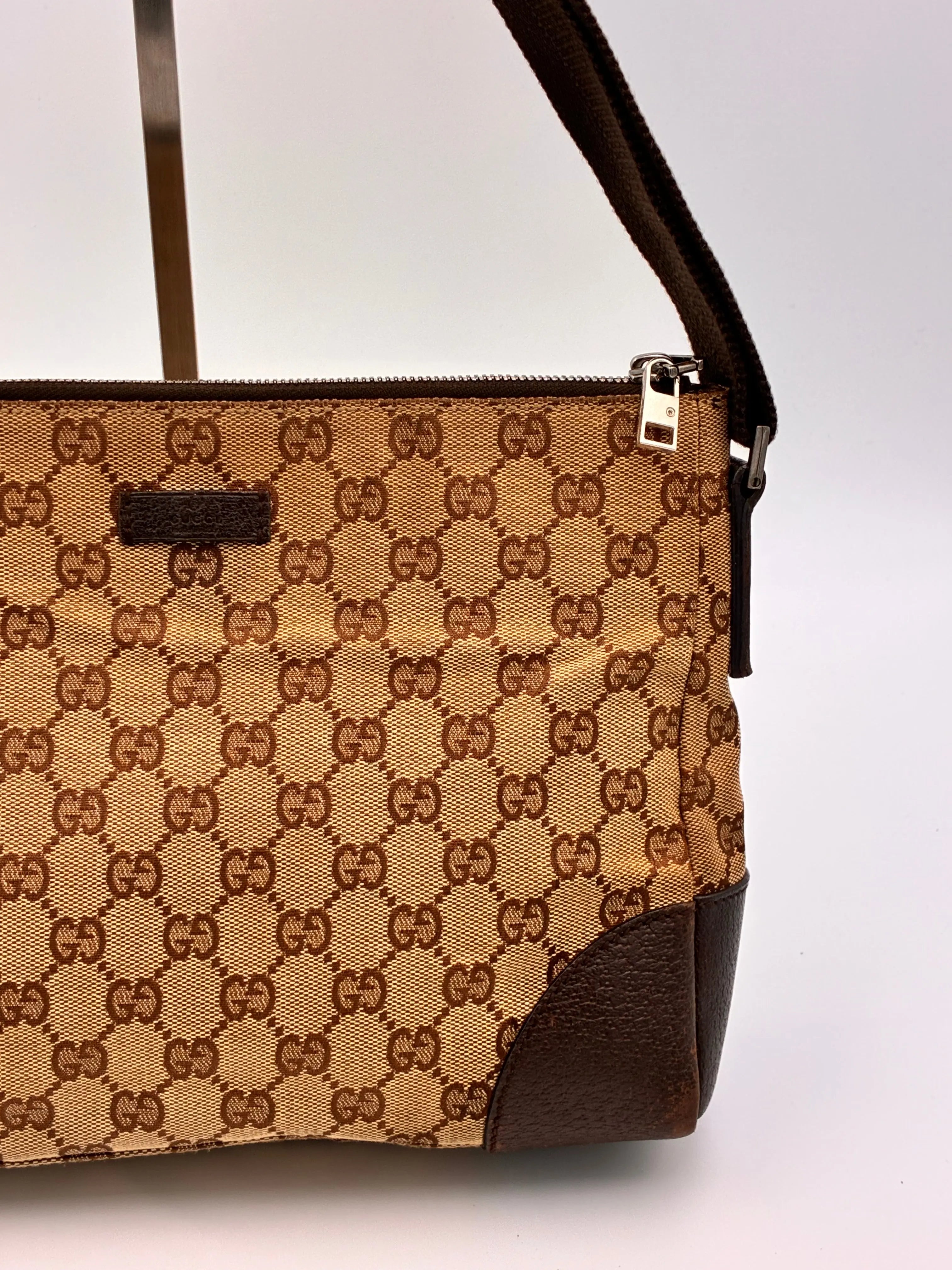 Preloved | Gucci Monogram Messenger Crossbody i Brun Canvas Gucci