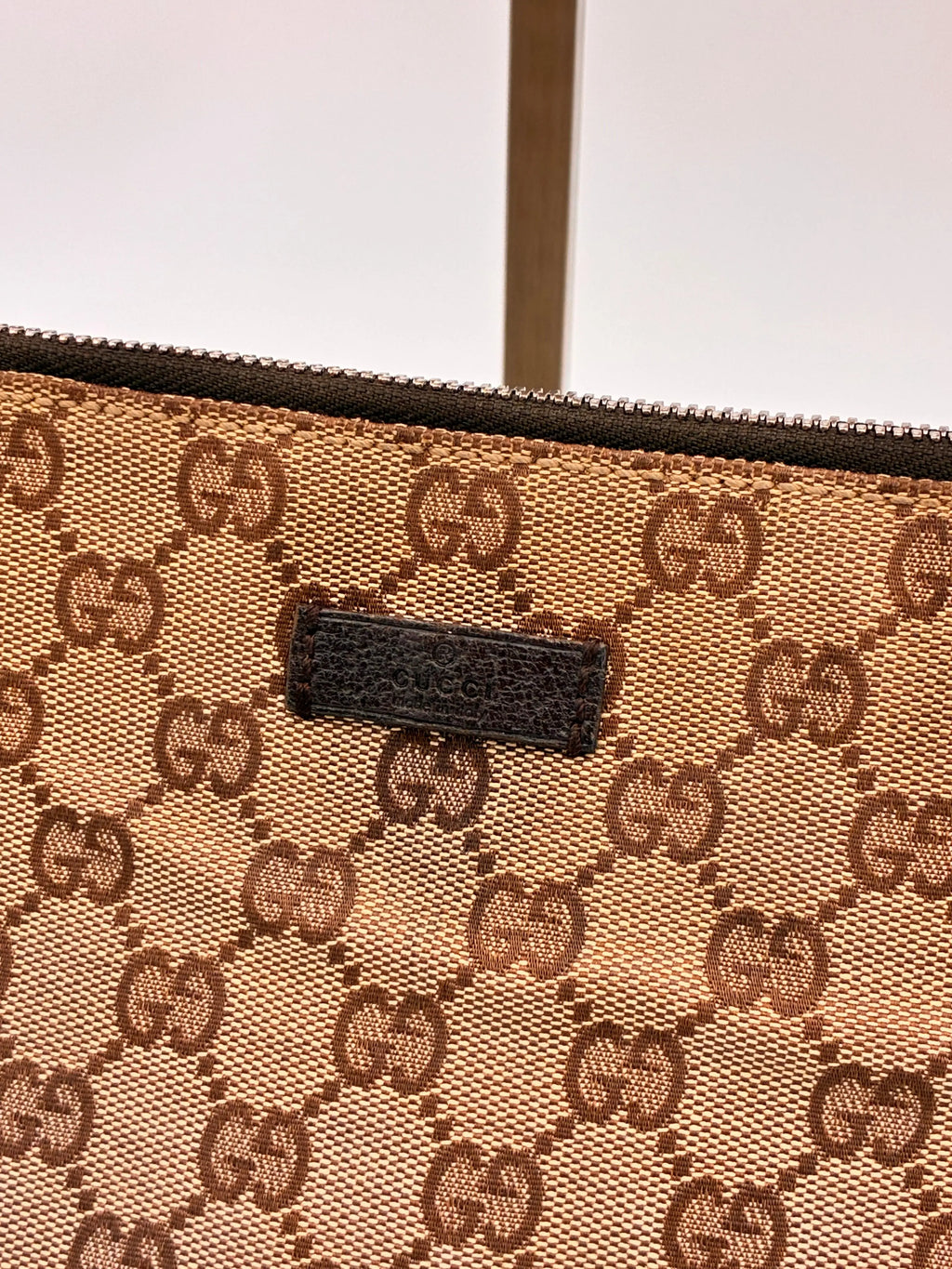 Preloved | Gucci Monogram Messenger Crossbody i Brun Canvas Gucci