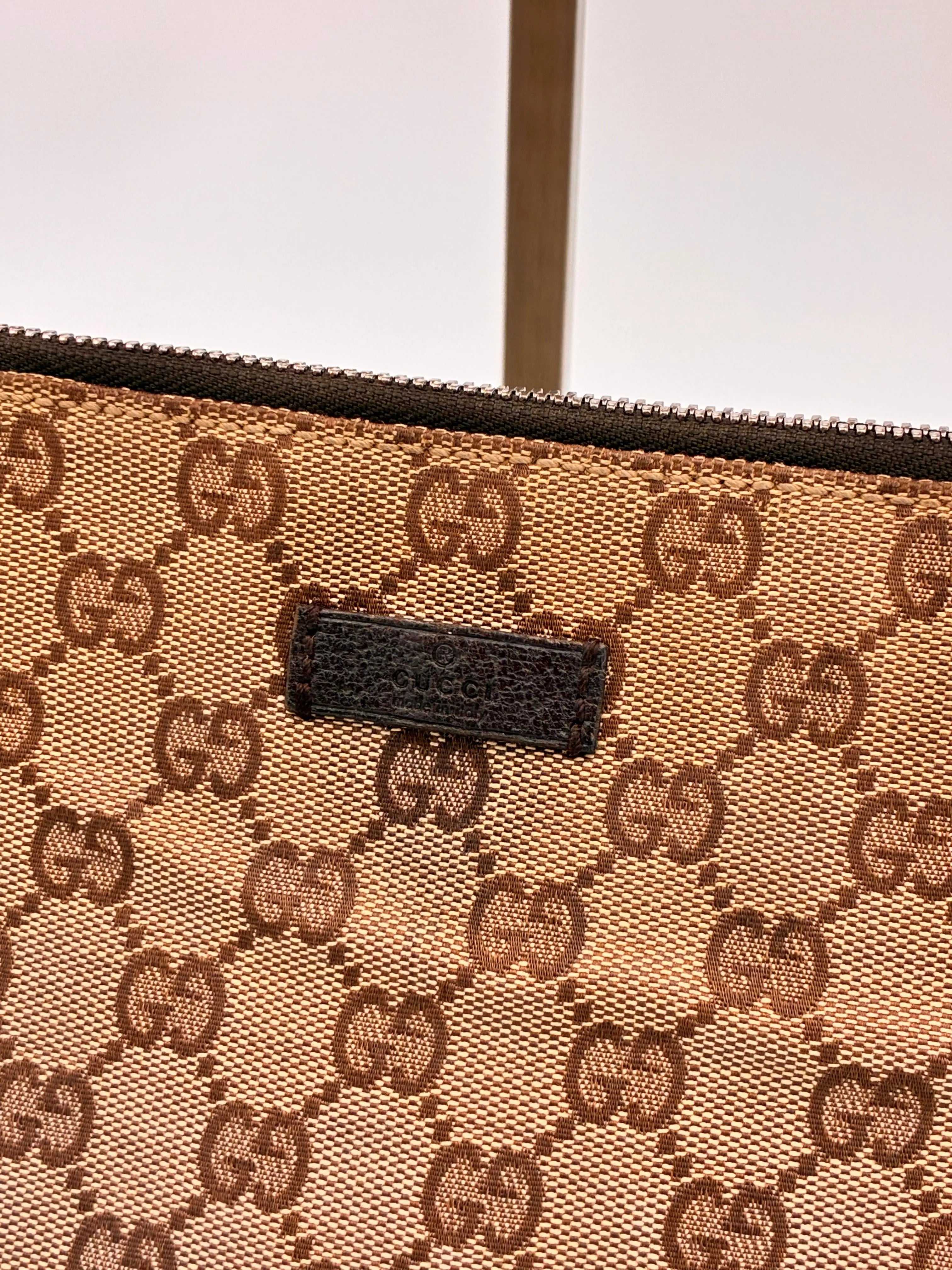 Preloved | Gucci Monogram Messenger Crossbody i Brun Canvas Gucci