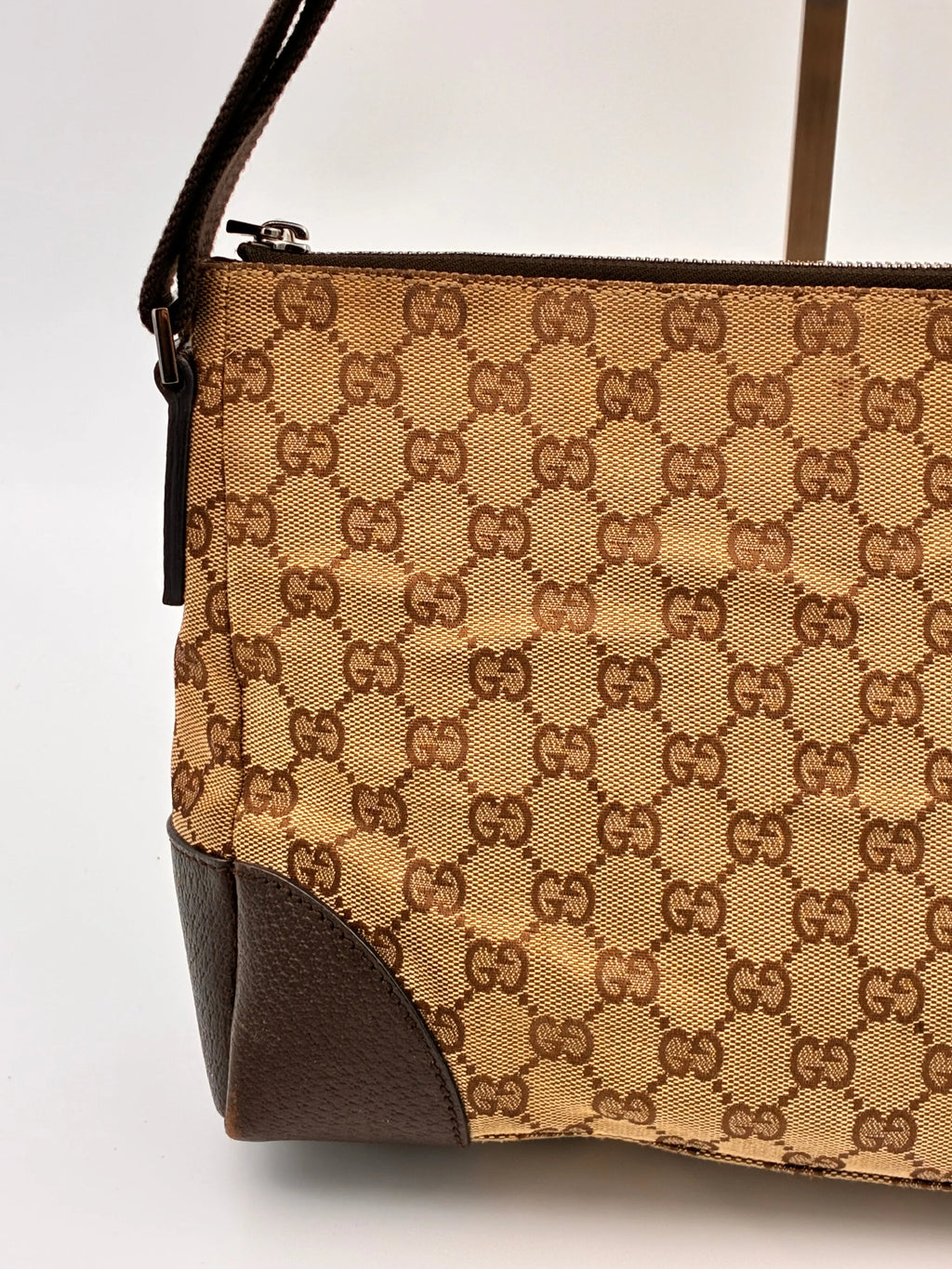 Preloved | Gucci Monogram Messenger Crossbody i Brun Canvas Gucci
