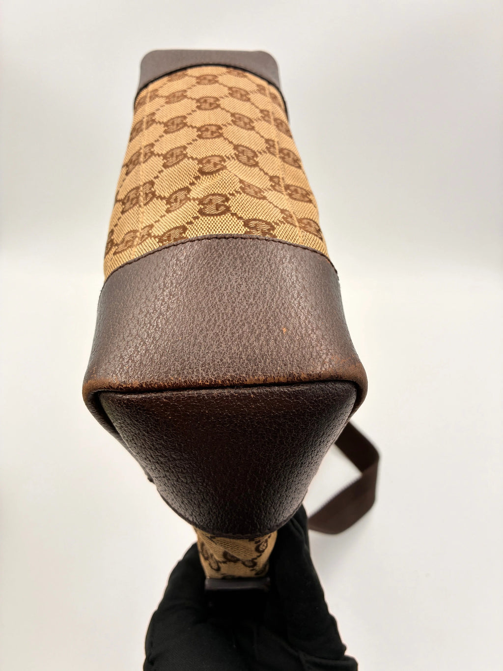 Preloved | Gucci Monogram Messenger Crossbody i Brun Canvas Gucci