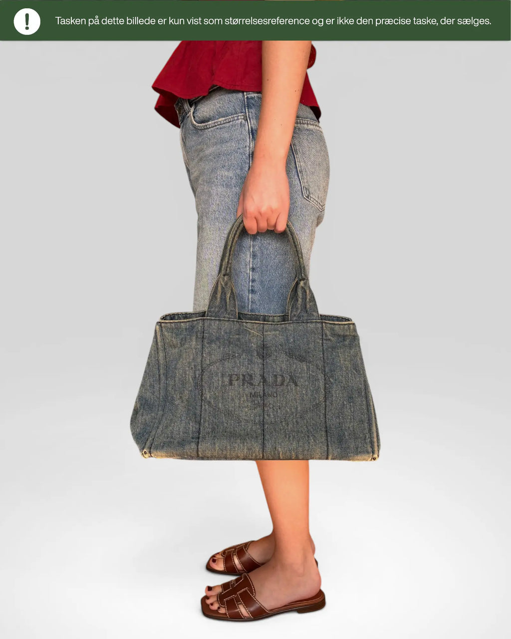 Preloved | Prada Canapa Totebag Håndtaske i Denim Canvas Lille Prada