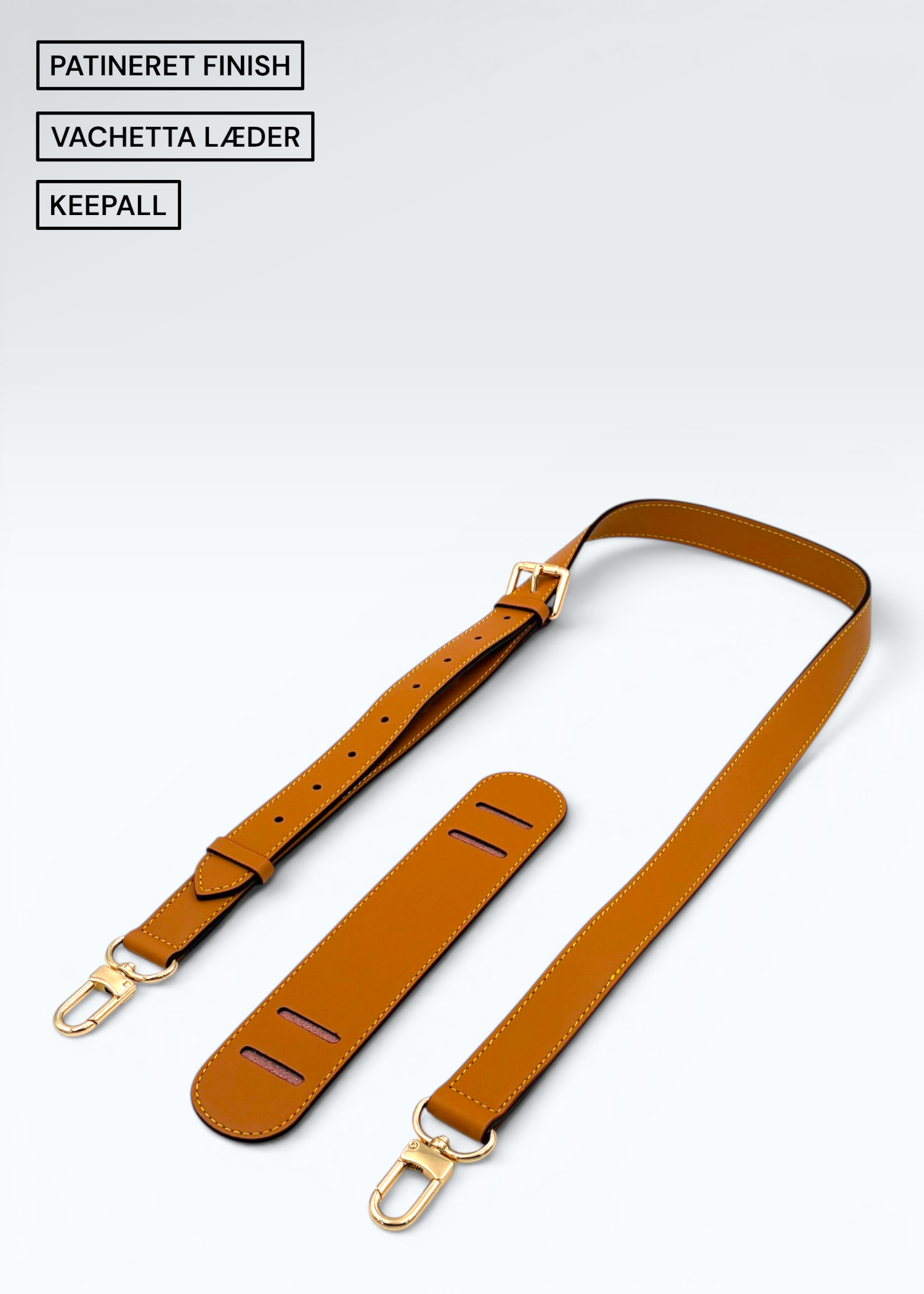 Vachetta Læderrem Patineret til Louis Vuitton Keepall & Speedy Hidden Luxury Project