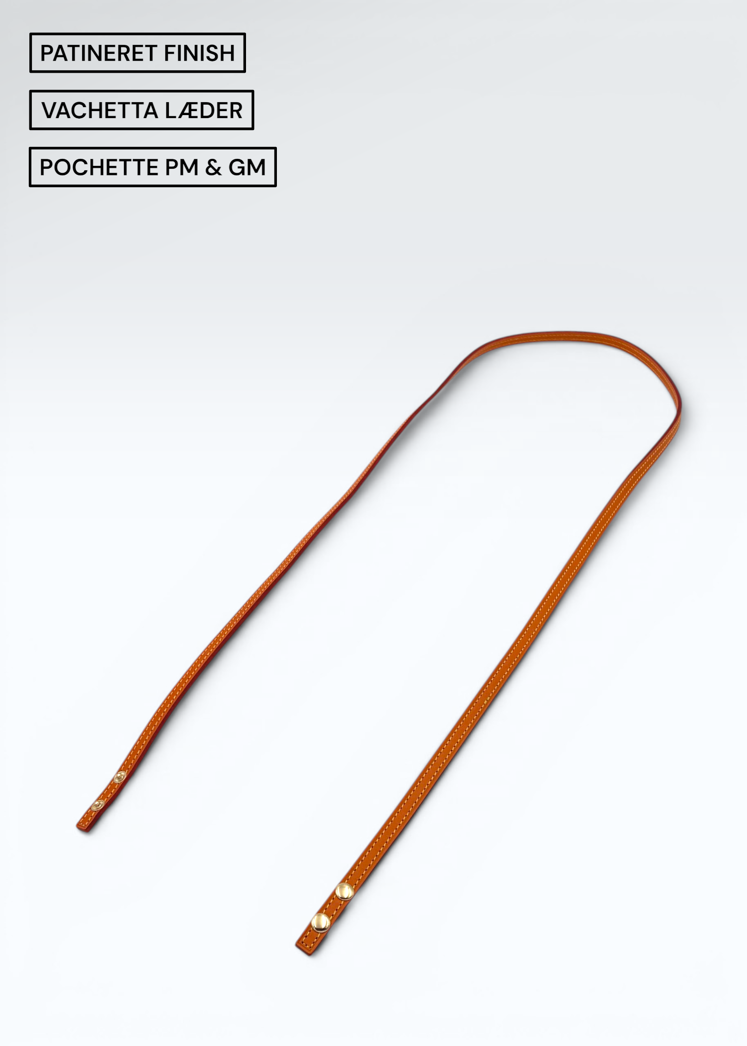 Vachetta Læderrem med Patineret Finish til Louis Vuitton Pochette Twin PM & GM – 134 cm Hidden Luxury Project