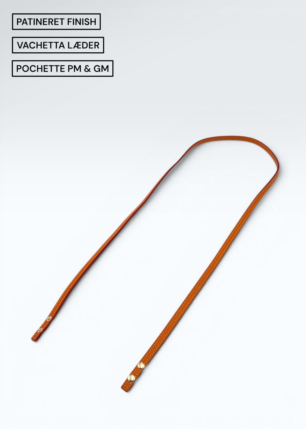 Vachetta Læderrem med Patineret Finish til Louis Vuitton Pochette Twin PM & GM – 134 cm Hidden Luxury Project