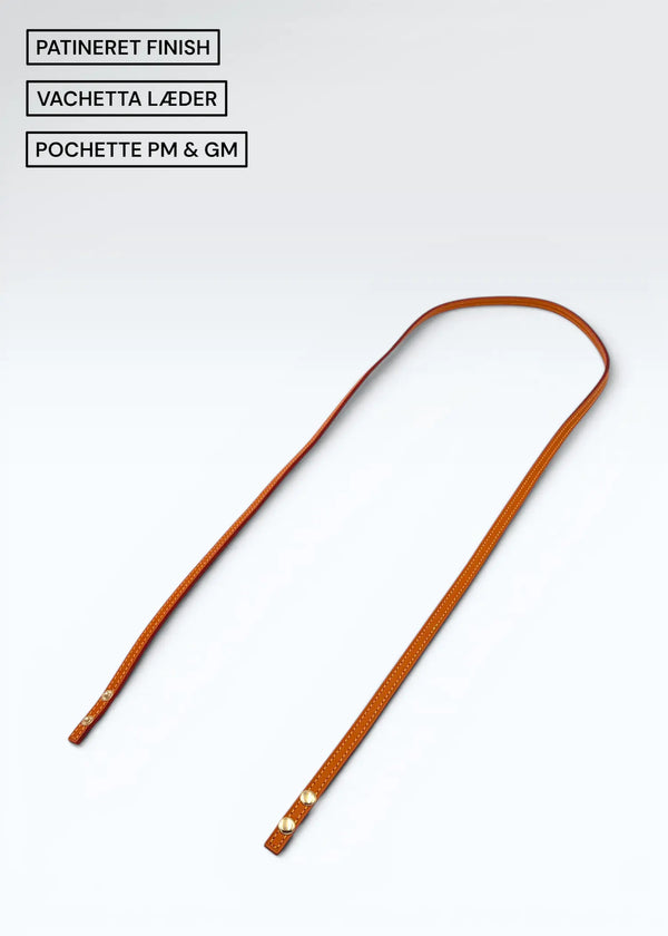 Vachetta Læderrem med Patineret Finish til Louis Vuitton Pochette Twin PM & GM – 134 cm Hidden Luxury Project