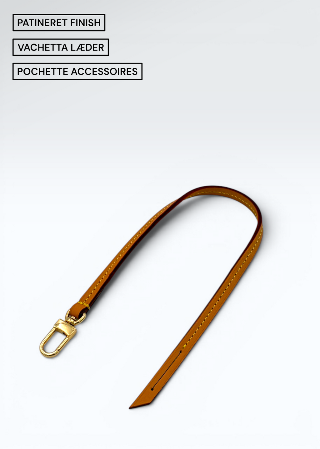 Vachetta Læderrem med Patineret Finish til Louis Vuitton Pochette Accessoires – 38,5 cm Hidden Luxury Project