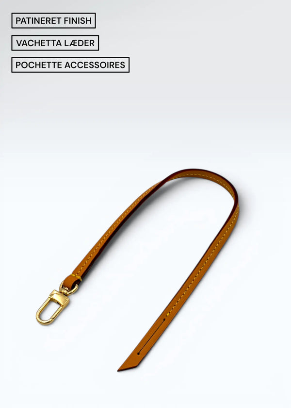 Vachetta Læderrem med Patineret Finish til Louis Vuitton Pochette Accessoires – 38,5 cm Hidden Luxury Project